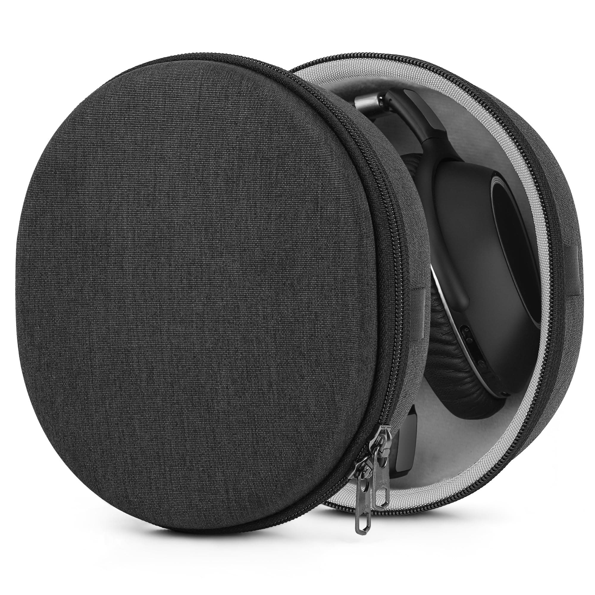Geekria Shield Headphones Case Compatible with Sennheiser Momentum 3 Wireless, HD 350BT, HD 450BT, PXC 550 II Case, Replacement Hard Shell Travel Carrying Bag with Cable Storage (Dark Grey)