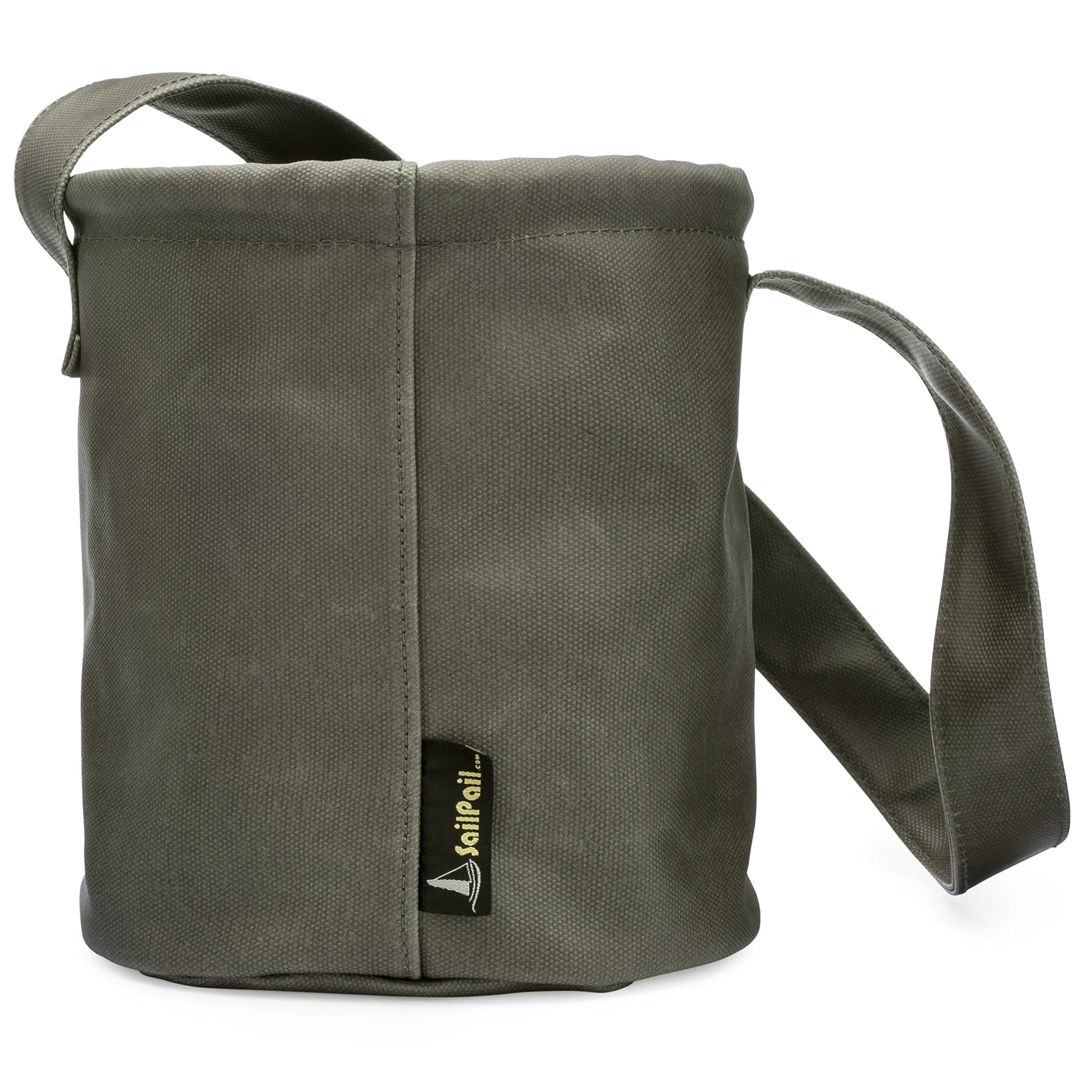 Best Canvas Collapsible Bucket and Compact Portable Folding Water Scoop - Lightweight & Durable for Boating, Camping, Fishing, Marine, Hunting, Outdoors - 1.25 Gallon Capacity Small