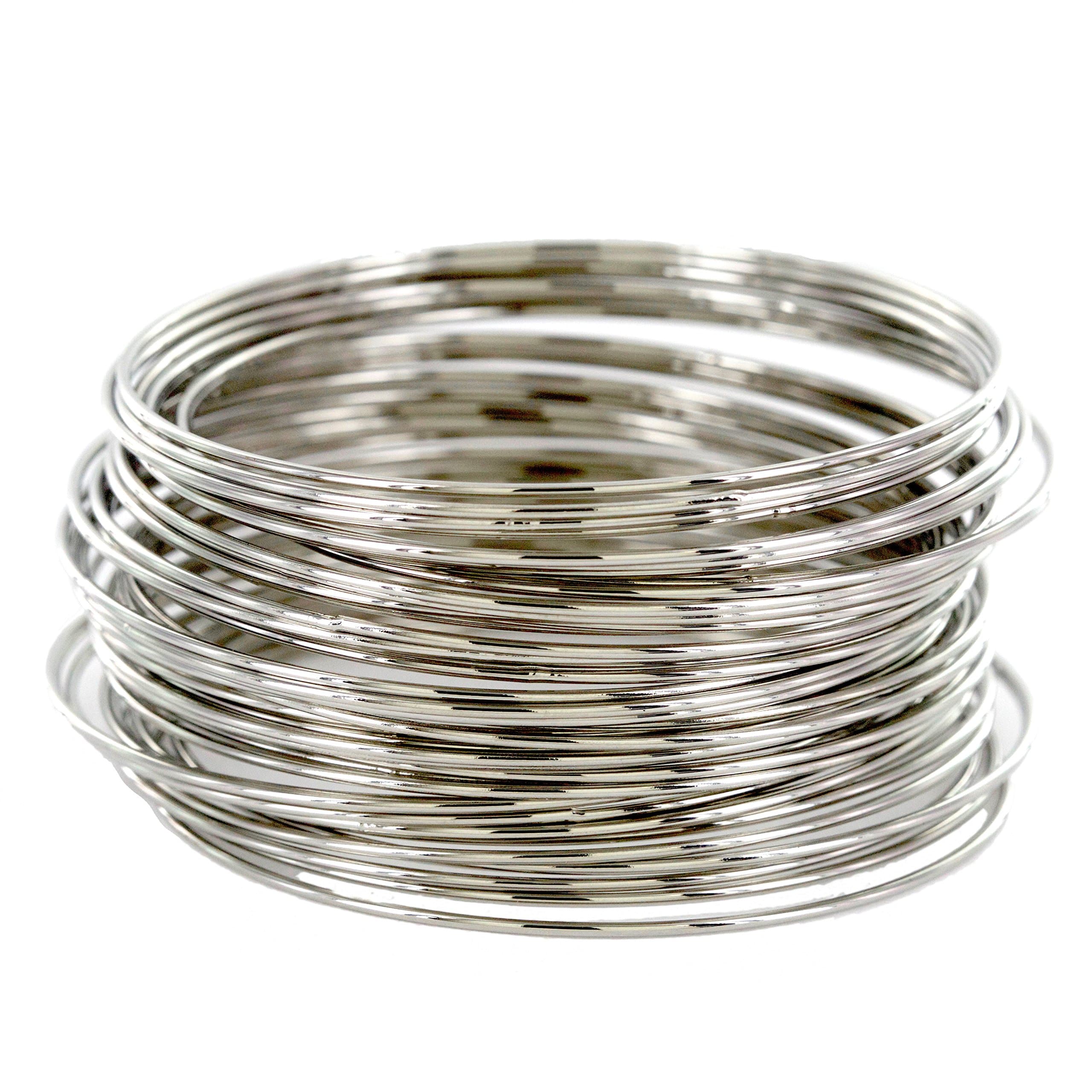 Plus Size 14K Gold Textured Bracelet - 18K Gold or Rhodium Plated Thin Wire Bangle Bracelets - Multi Texture Bangles with Crystal Rhinestones for Women for Her