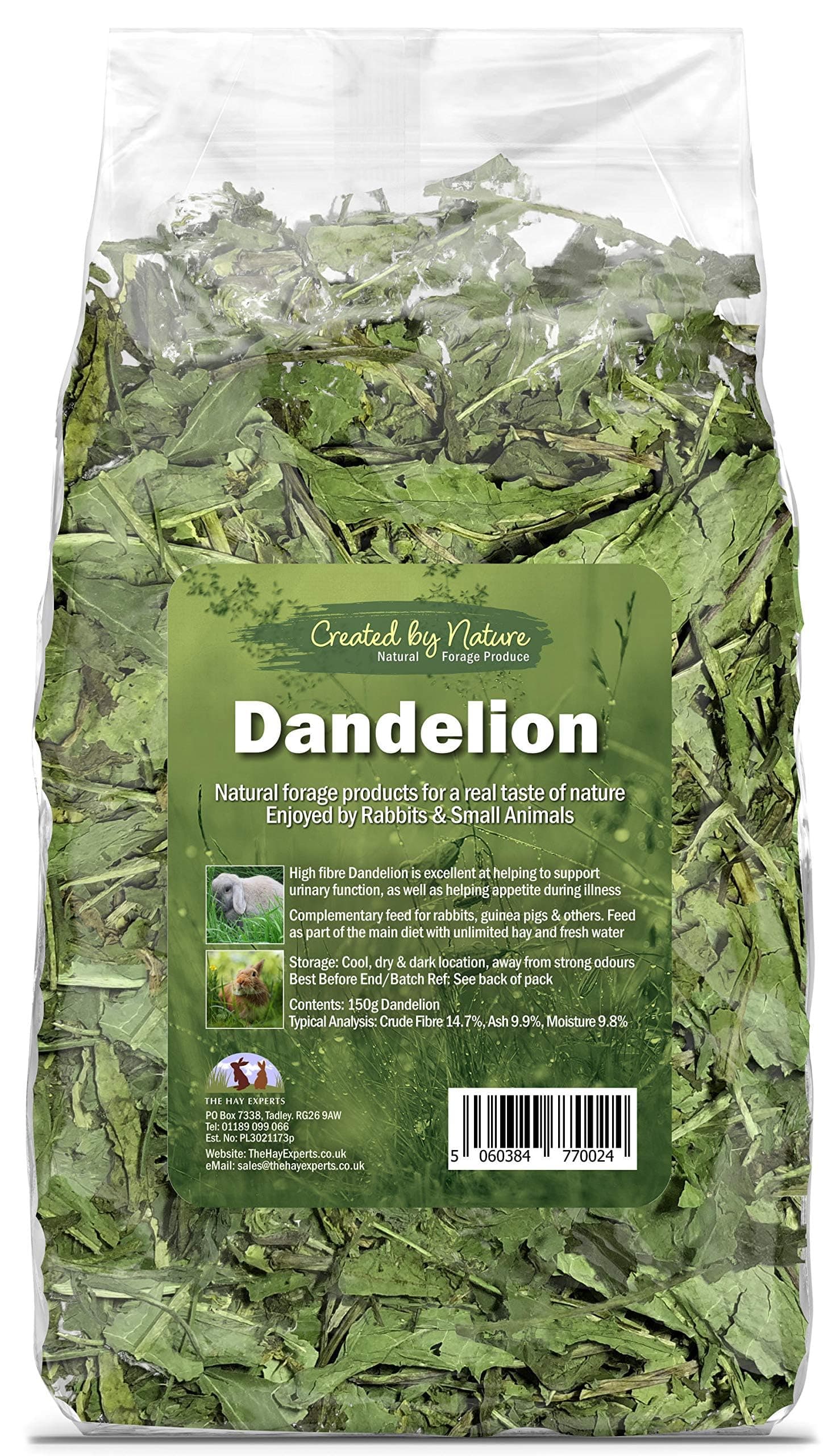 Dandelion Leaf - Premium Quality Big Value 150g Bag for Rabbits, Guinea Pigs & Others - The Hay Experts