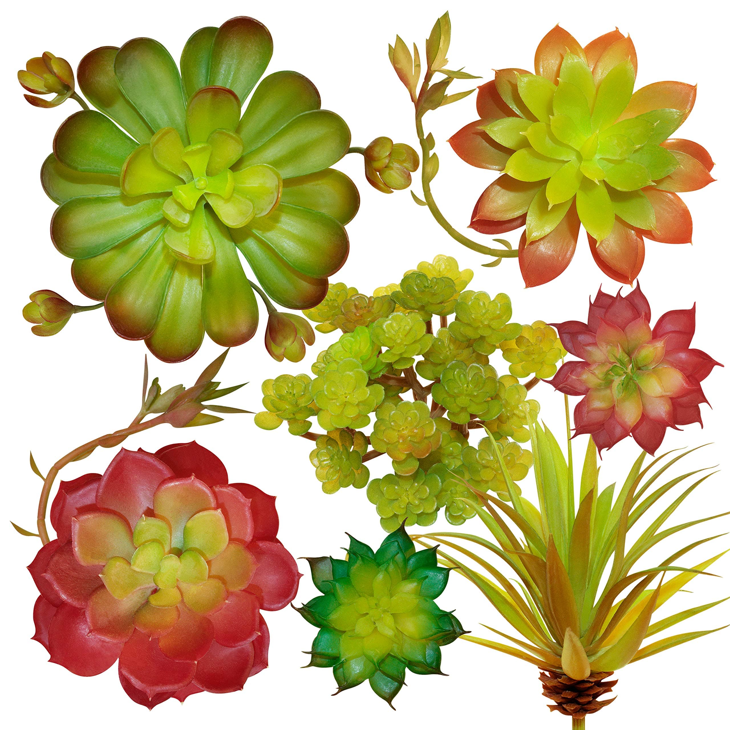 Artificial Succulent Plants Fake Succulents - 7 Face Succulent Plants Unpotted - Lifelike Artificial Succulents Plants- Create Faux Plants Arrangements Cactus Decor Succulent Face Plants Decoration
