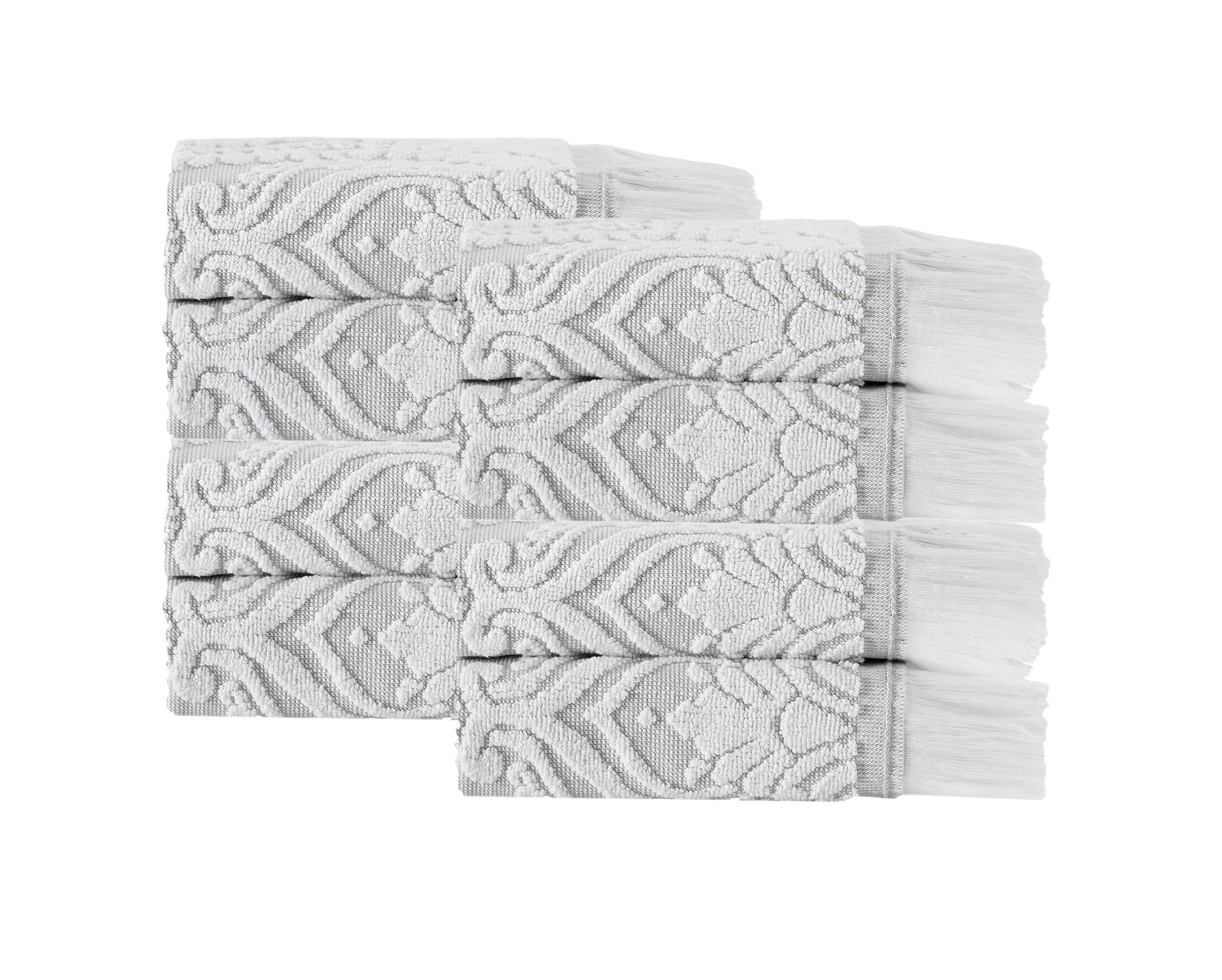 LAINA TURKISH COTTON LUXURY WASH CLOTH SET, MADE IN TURKEY (SET OF 8)
