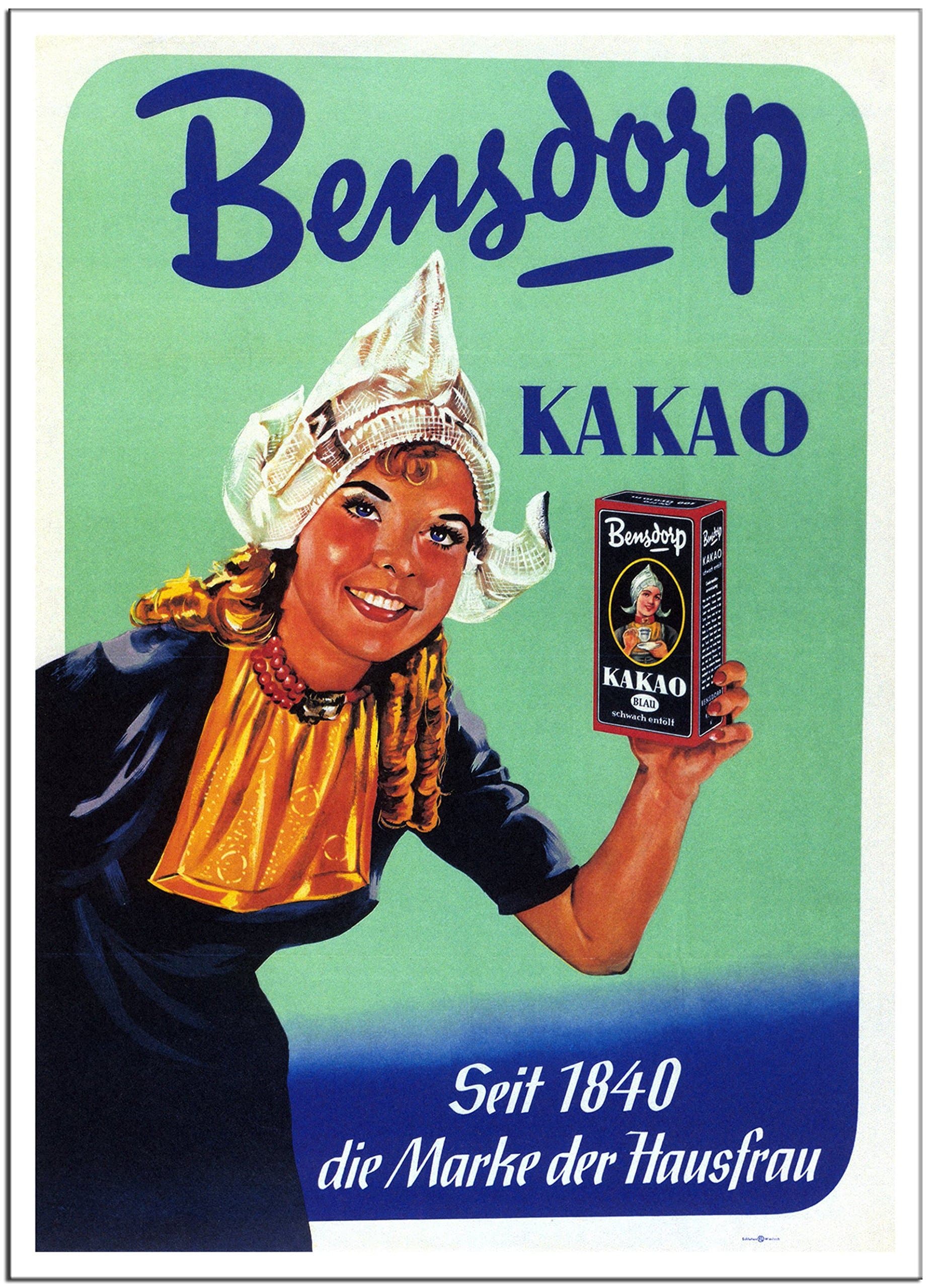 BENSDORP KAKAO 1956 - Germany - Vintage Cocoa Advertisement - A4 Matte (11.7 x 8.3 inch)