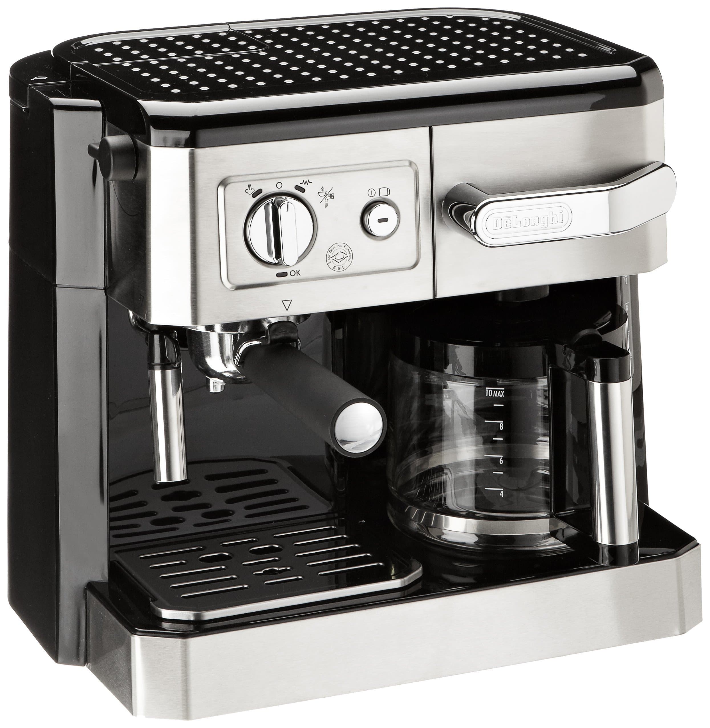 De'Longhi Combi Coffee Machine - Bco420|Pump Espresso & Drip Coffee Maker|Espresso, Capuccino, Latte, Drip Coffee and More|15 Bar Pressure|1450W|Free Demo & Installation (Silver & Black)