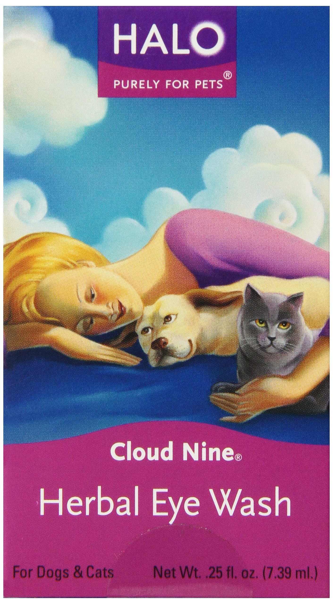 Halo Cloud Nine Natural Herbal Eye Wash for Dogs and Cats, 0.25oz