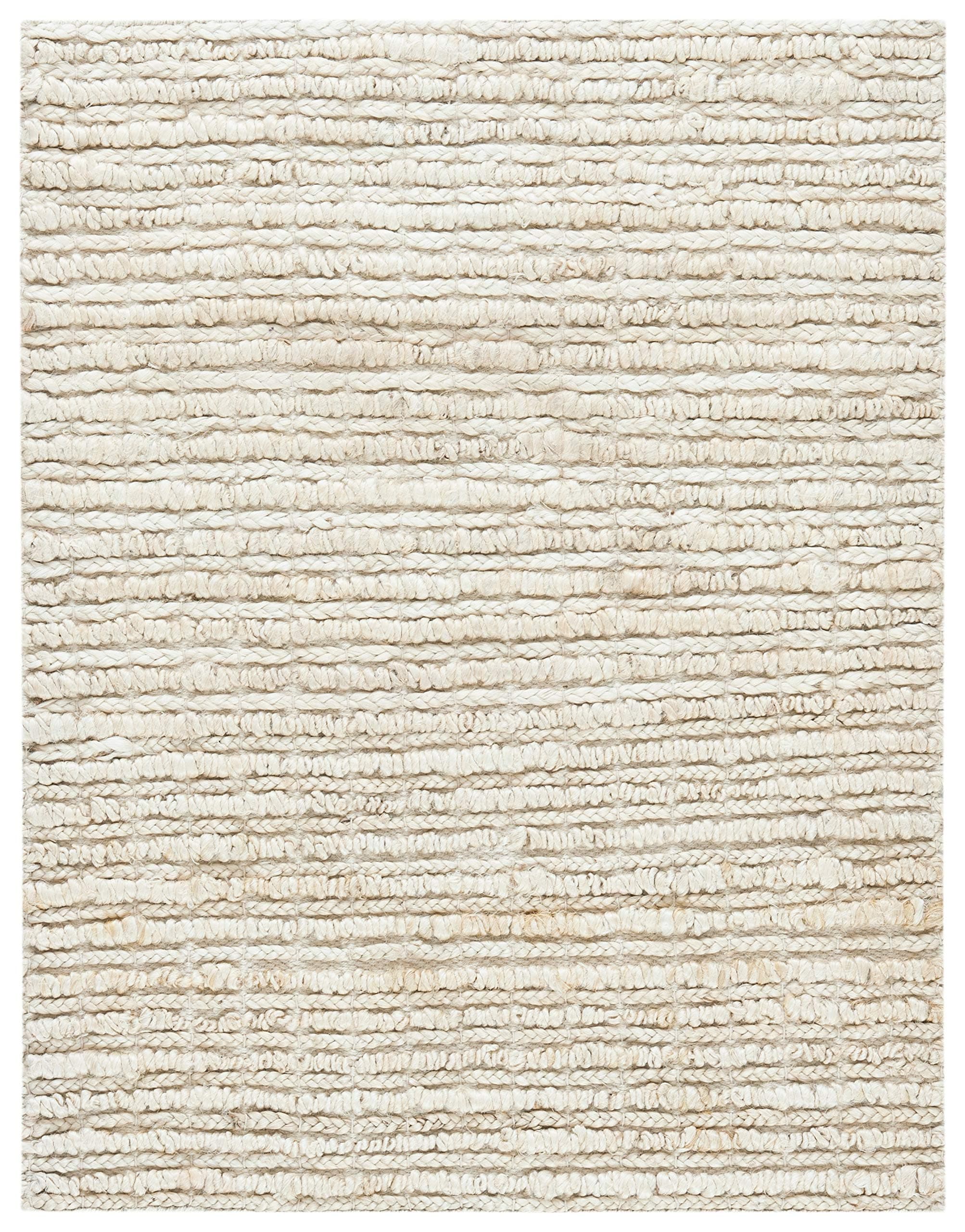 SafaviehNatural Fiber Collection Accent Rug - 2' x 3', Ivory, Handmade Farmhouse Jute, Ideal for High Traffic Areas in Entryway, Living Room, Bedroom (NF750A)