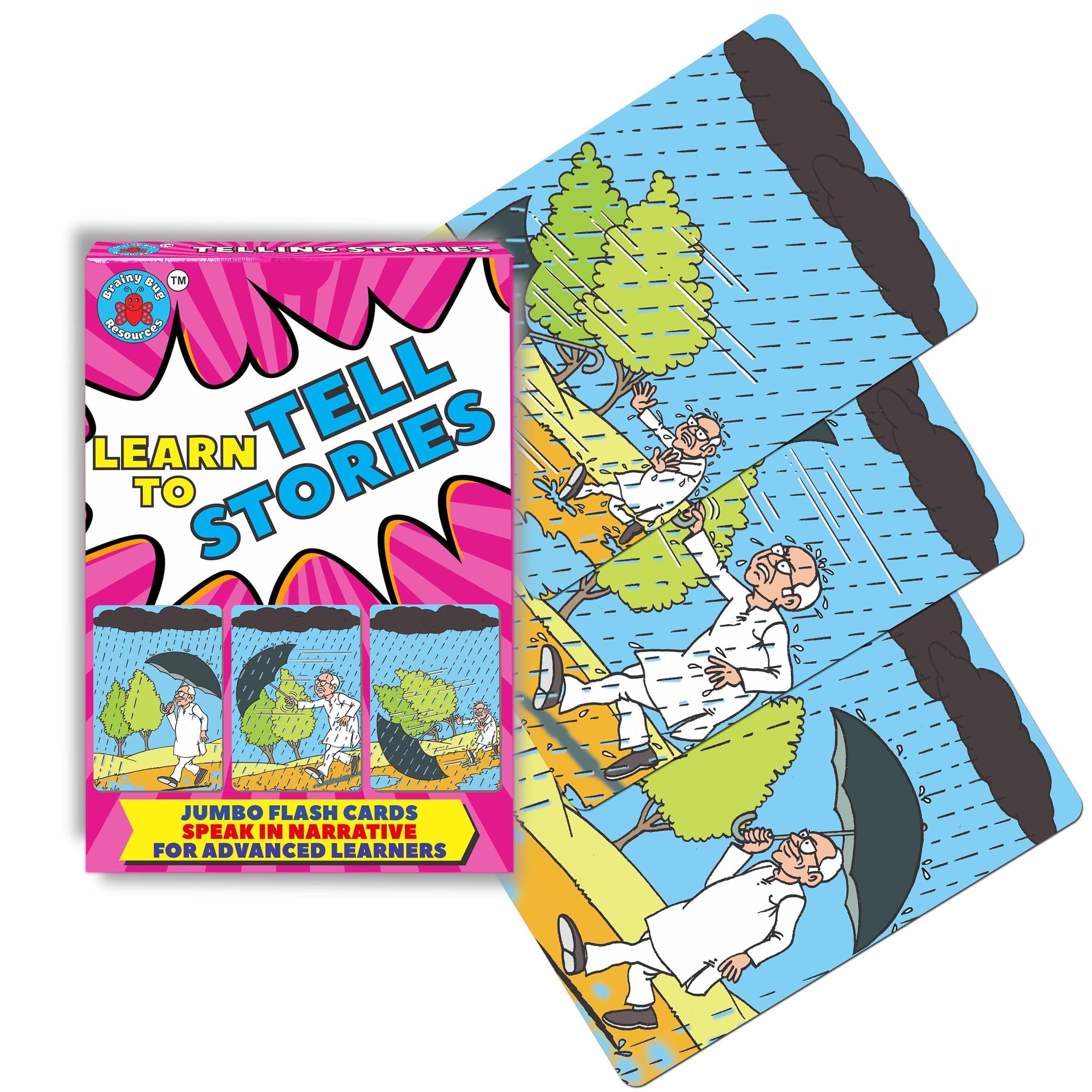 Flashcards with App-Enabled Audio Feature | 3 Part Story Sequences | Narrative Skills | Audio in English, Hindi, Tamil, Telugu, Kannada, Punjabi | Speak English