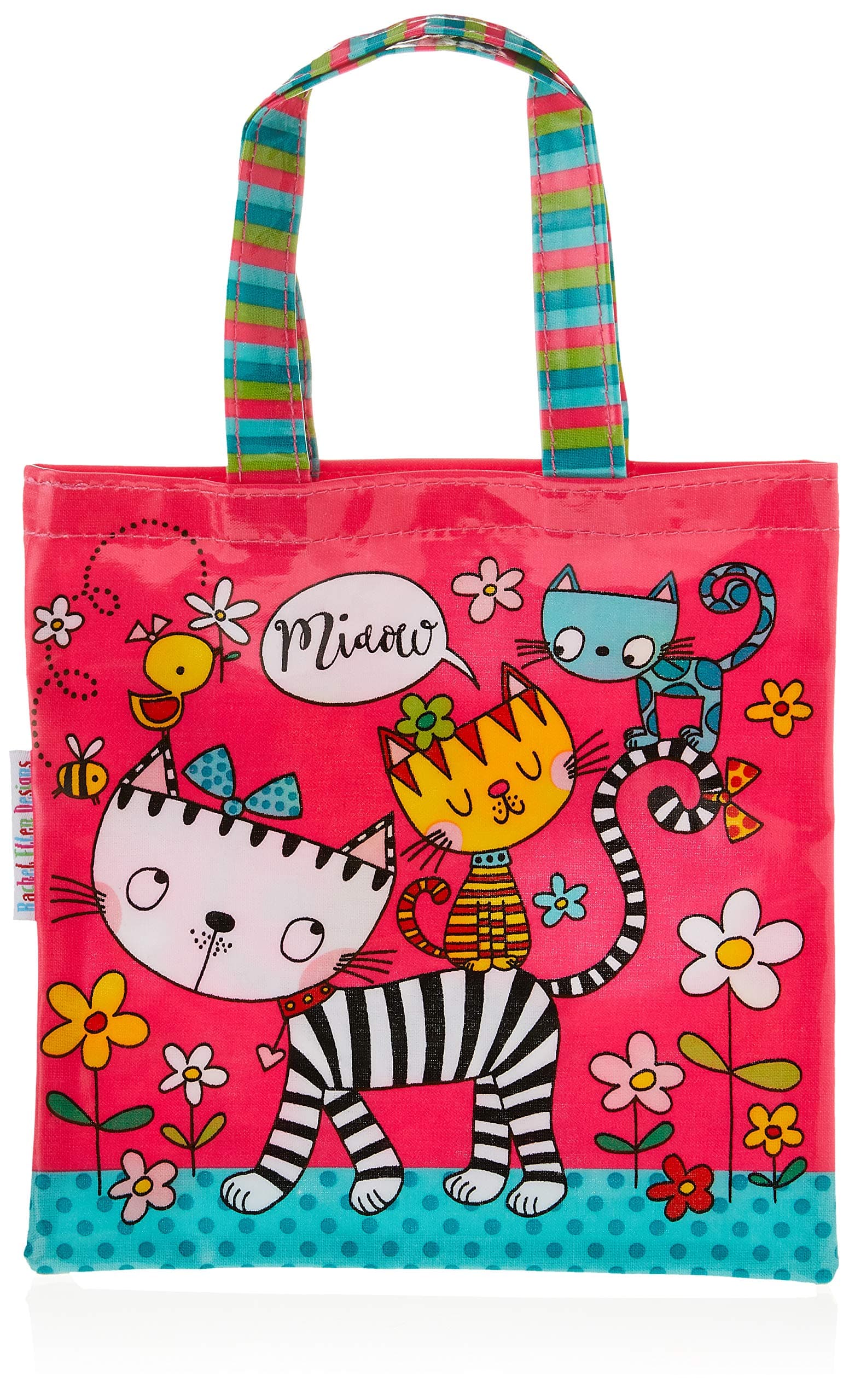 Rachel EllenDesigns - Children's Mini Tote Bag -Cats Miaow Design - PVC Coated Wipe Clean