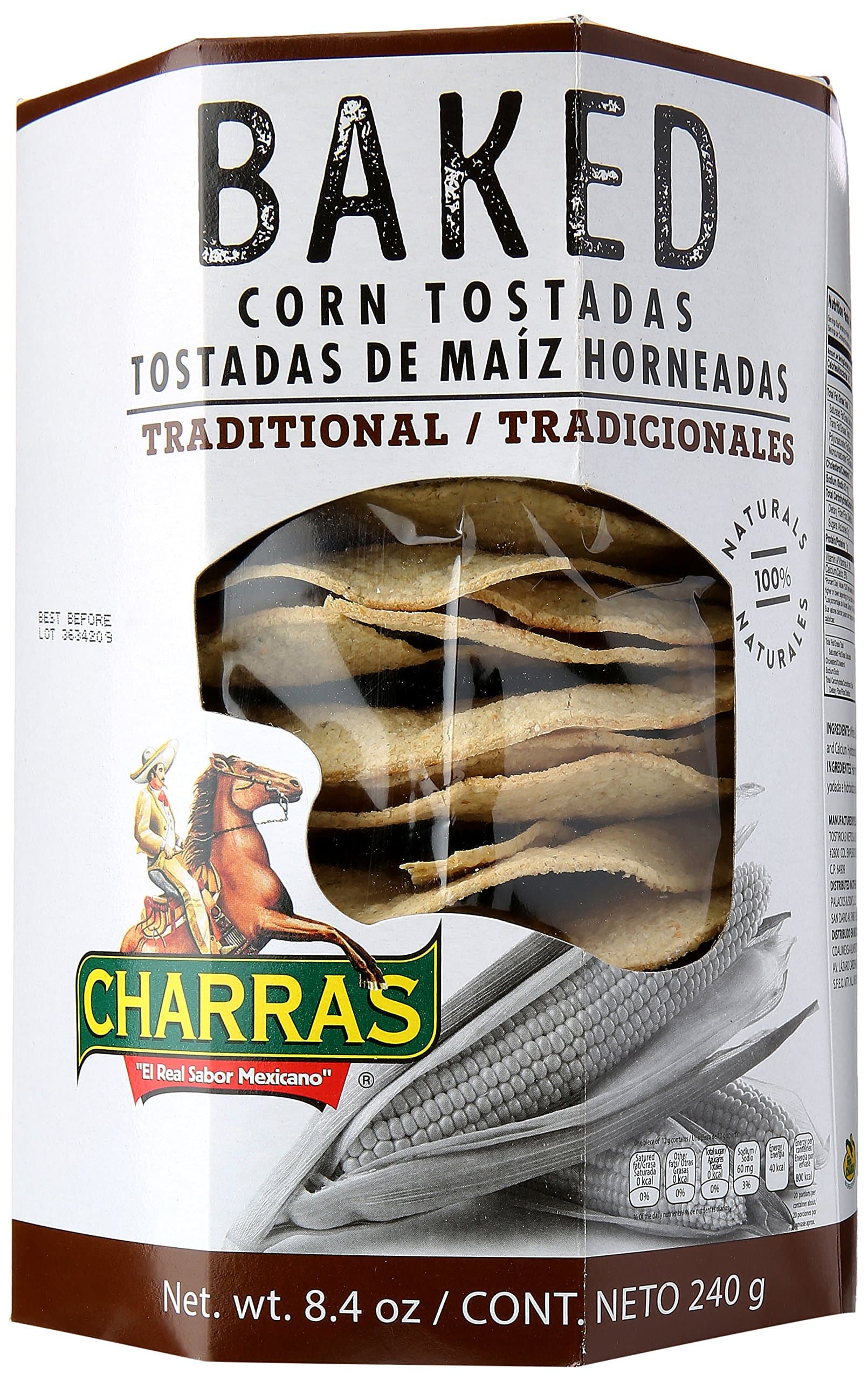 Charras Tostada Bkd Ntrl, 8.5 oz