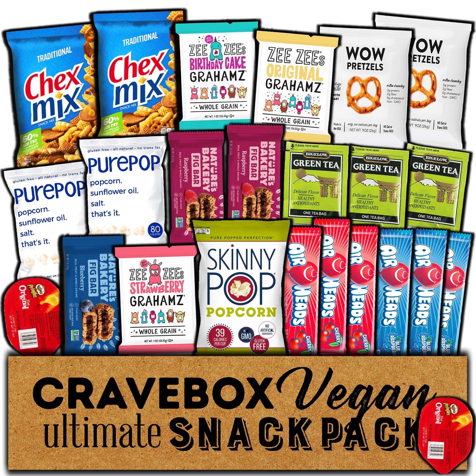 CRAVEBOX Vegan Snack Box Care Package - Father's Day Gift for Men, Women, Boys, Girls, Students - College Back to School