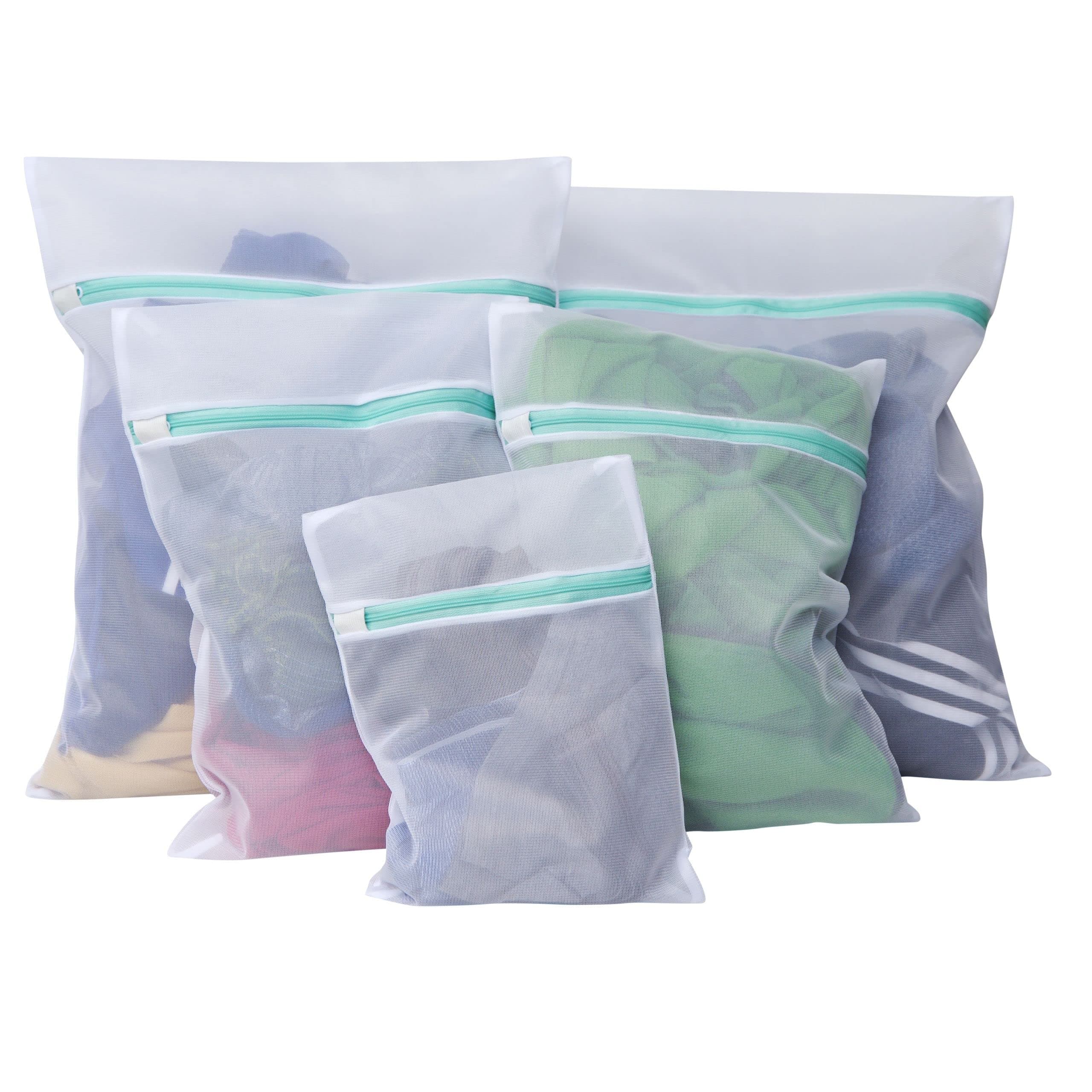 LAVANDOLA® Mesh Laundry Bags - Suitable for High Temperatures and Tumble Drying - Washing Bags for Laundry, Socks, Lingerie, Underwear - Mesh Bags, Laundry Net Bags - Set of 5 (2L+2M+1S)