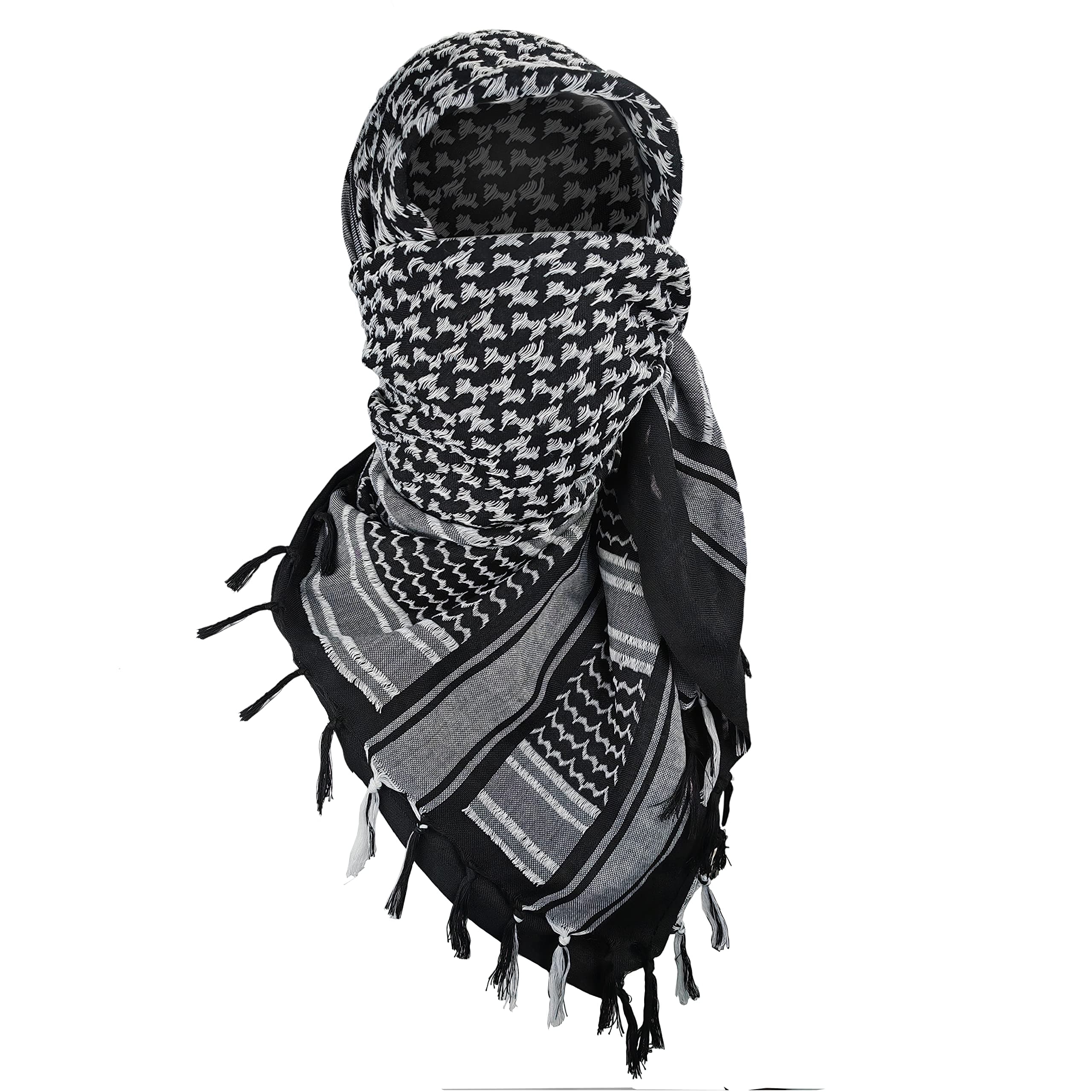 Military Shemagh Tactical Desert Scarf / 100% Cotton Keffiyeh Scarf Wrap for Men And Women