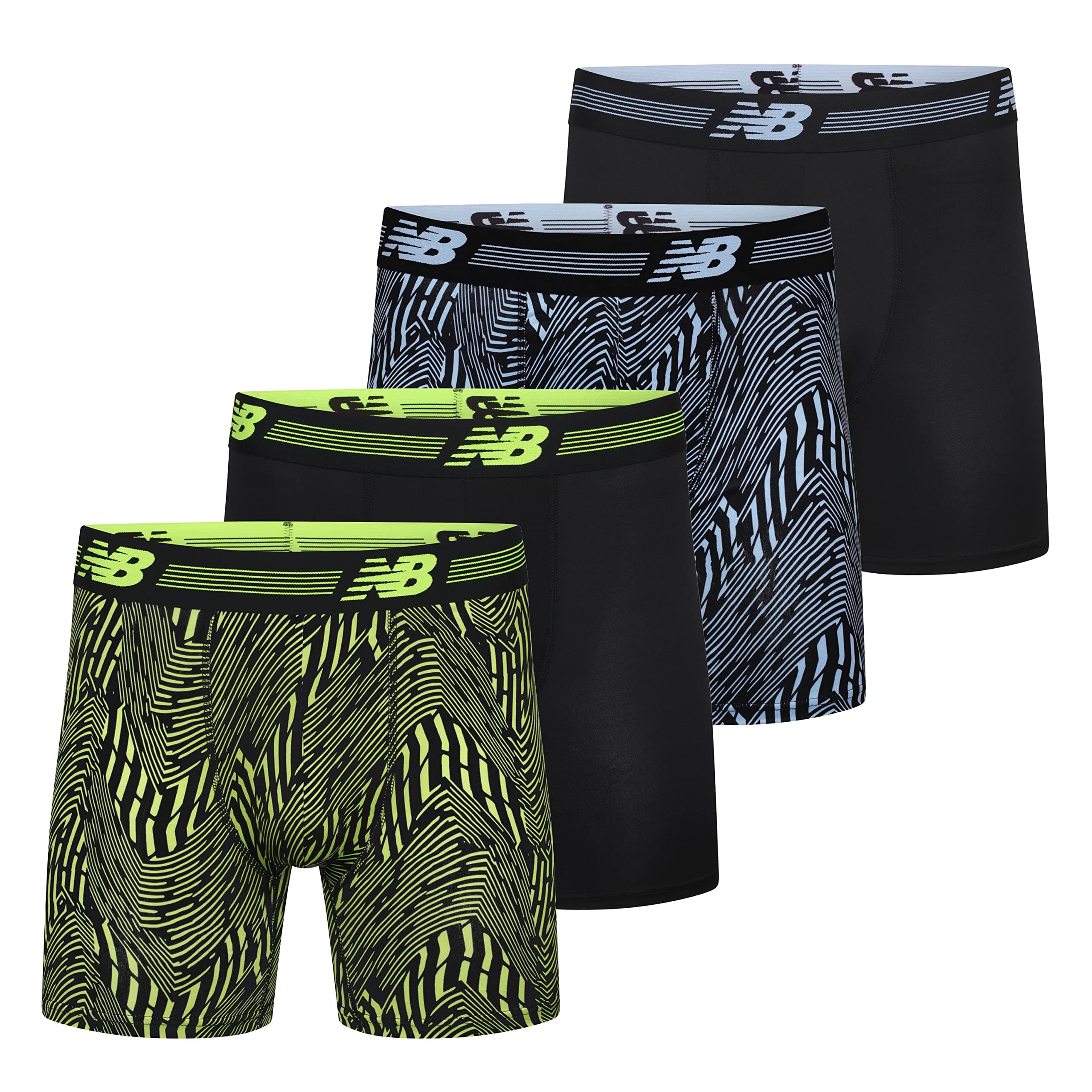 New Balance Men's Performance 6" No Fly Boxer Brief (4-Pack)