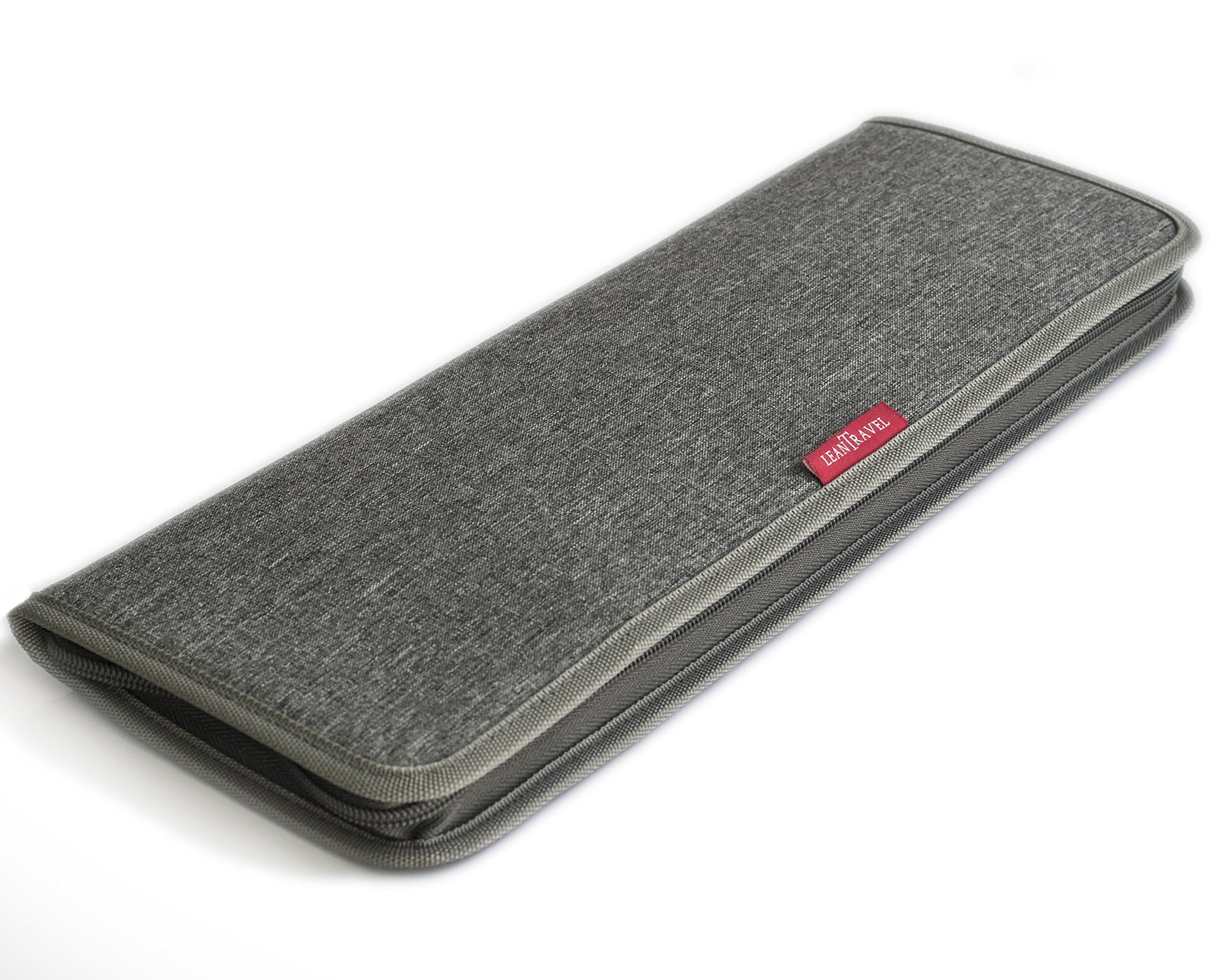 Tie Case Organizer for Travel with Storage Bag for Cufflinks, Color Grey