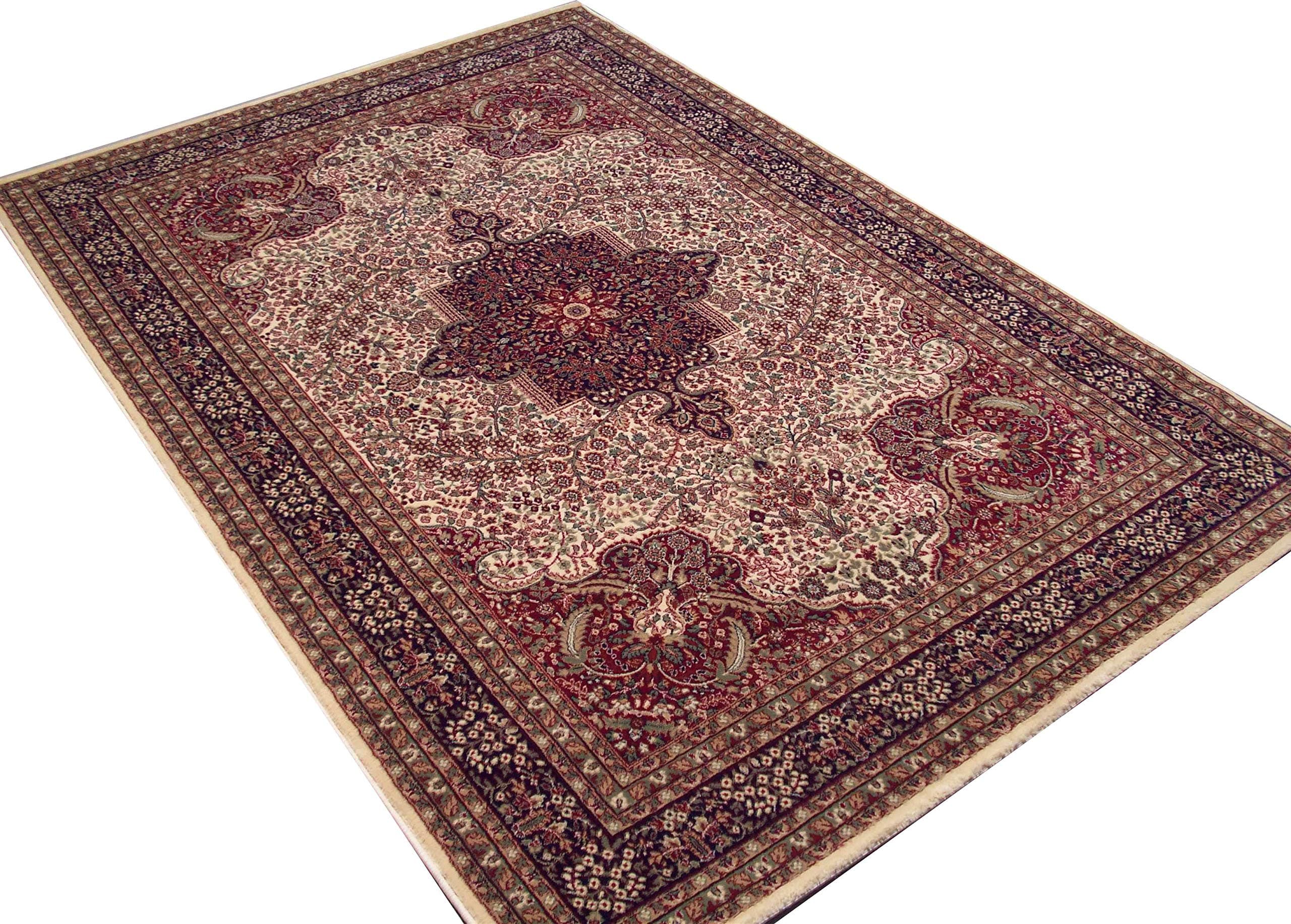 Arsalan Rugs New Persion Kohinoor Carpet for Living Room-Bedroom & Hall (1.0" inch Thickness size9x12 feet 270x360 cm)-Color Cream Red