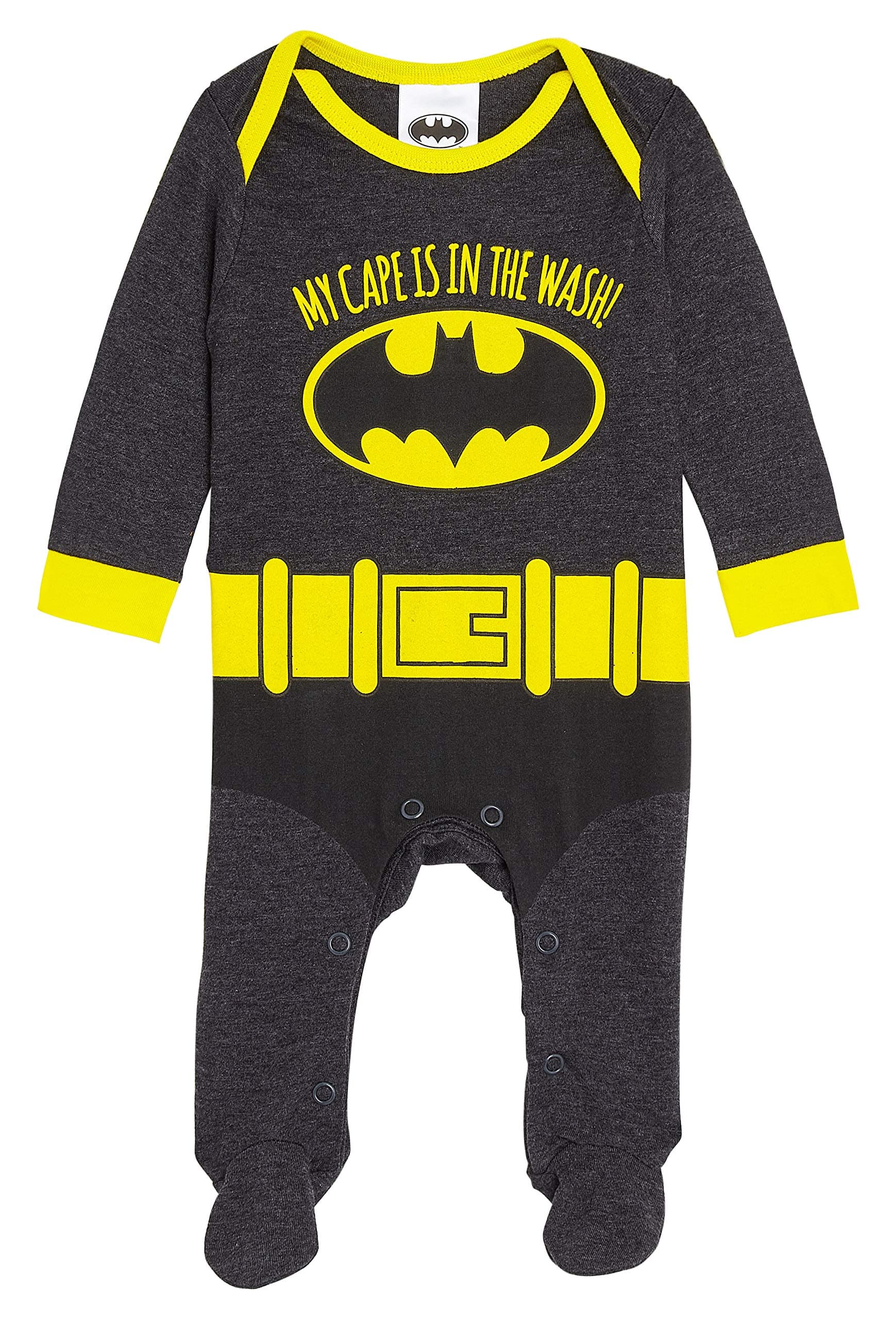Batman Baby Grows, Batman Costume Boys Onesie, Cotton Baby Clothes, Long Sleeve Pyjamas Footed Sleepsuit, Baby Boy Gifts from Newborn up to 18 Months