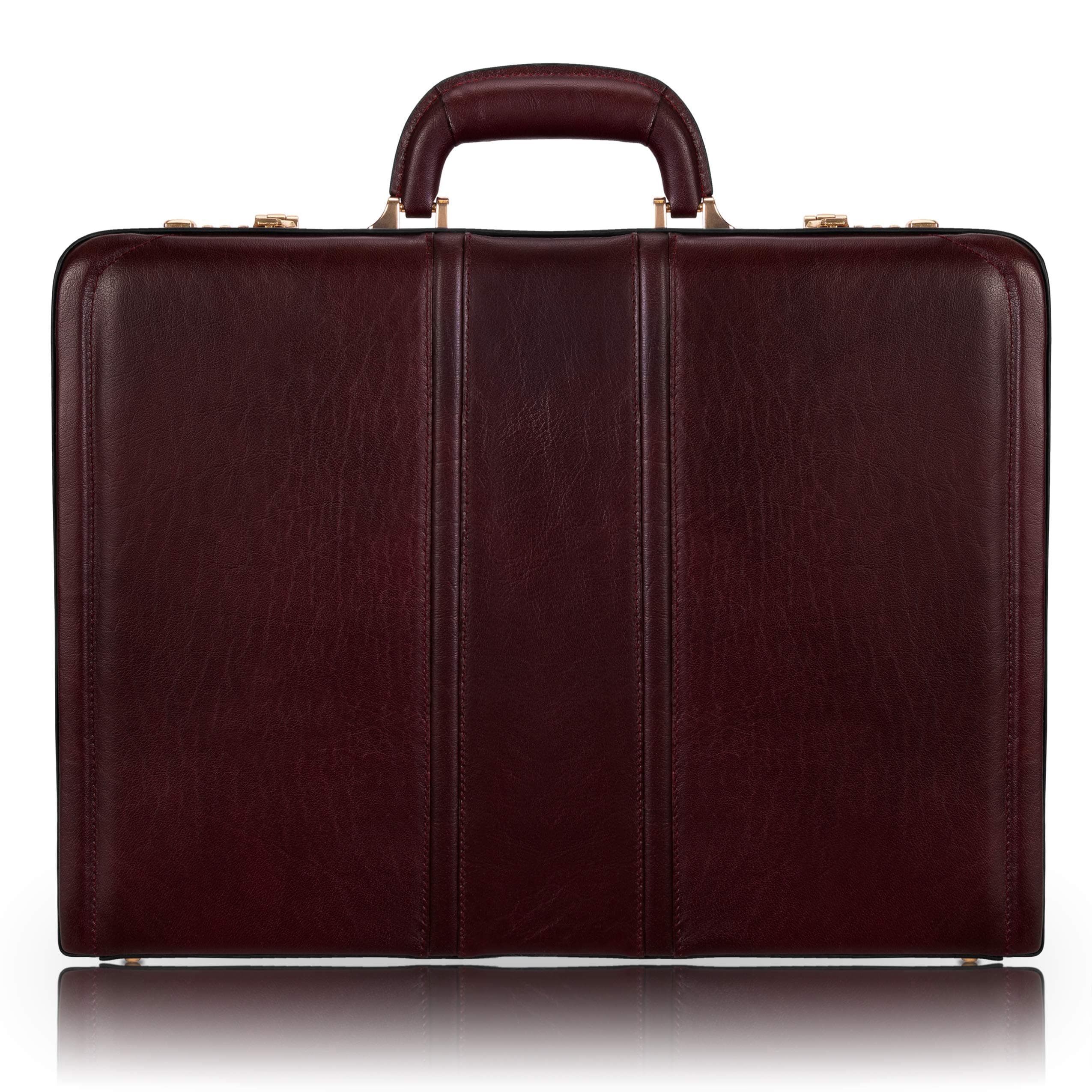 McKLEIN Leather 3.5" Attaché Briefcase- DALEY- Burgundy