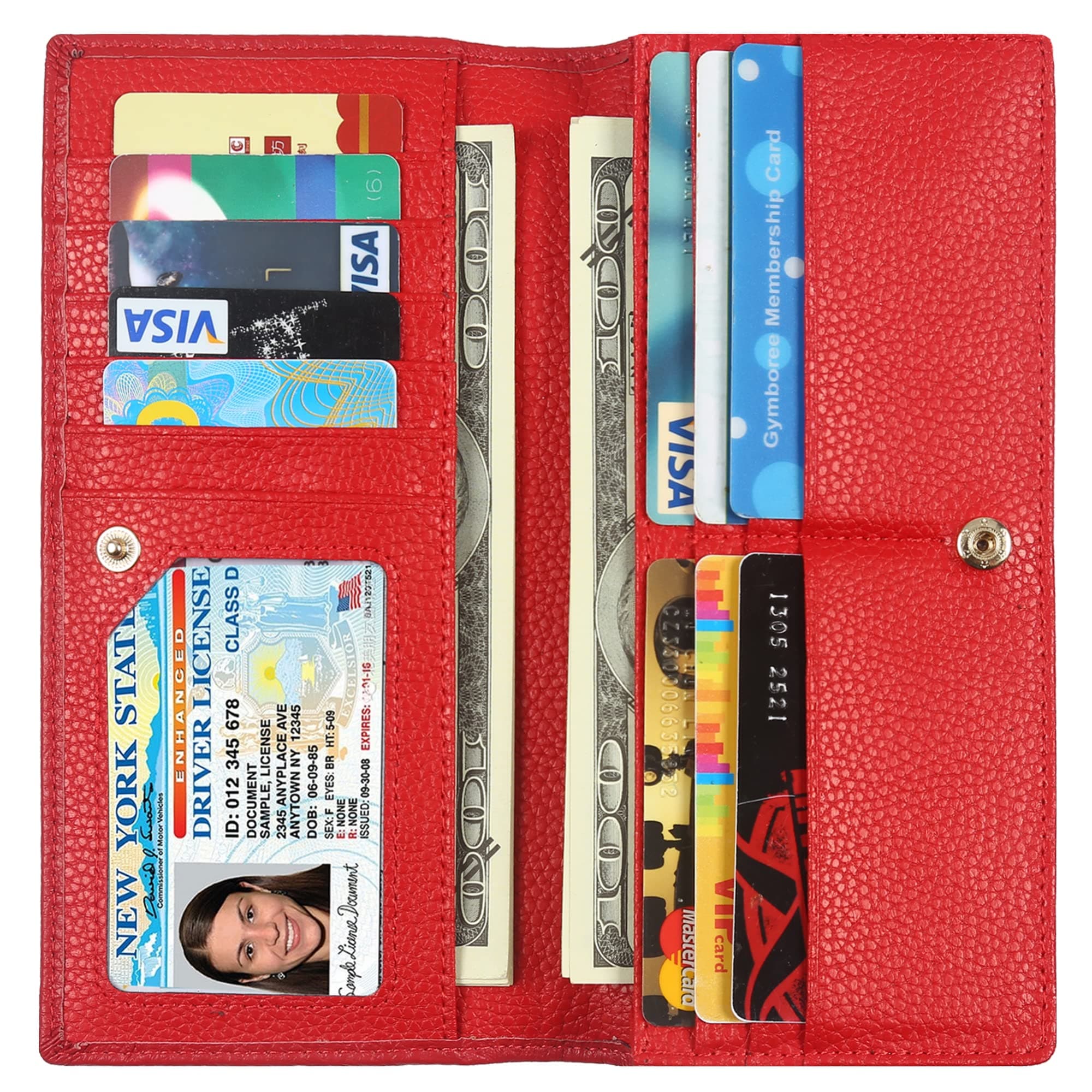 Ultra Slim Thin Leather Women Wallet RFID Blocking Credit Card Holder Bifold Long Ladies Billfold