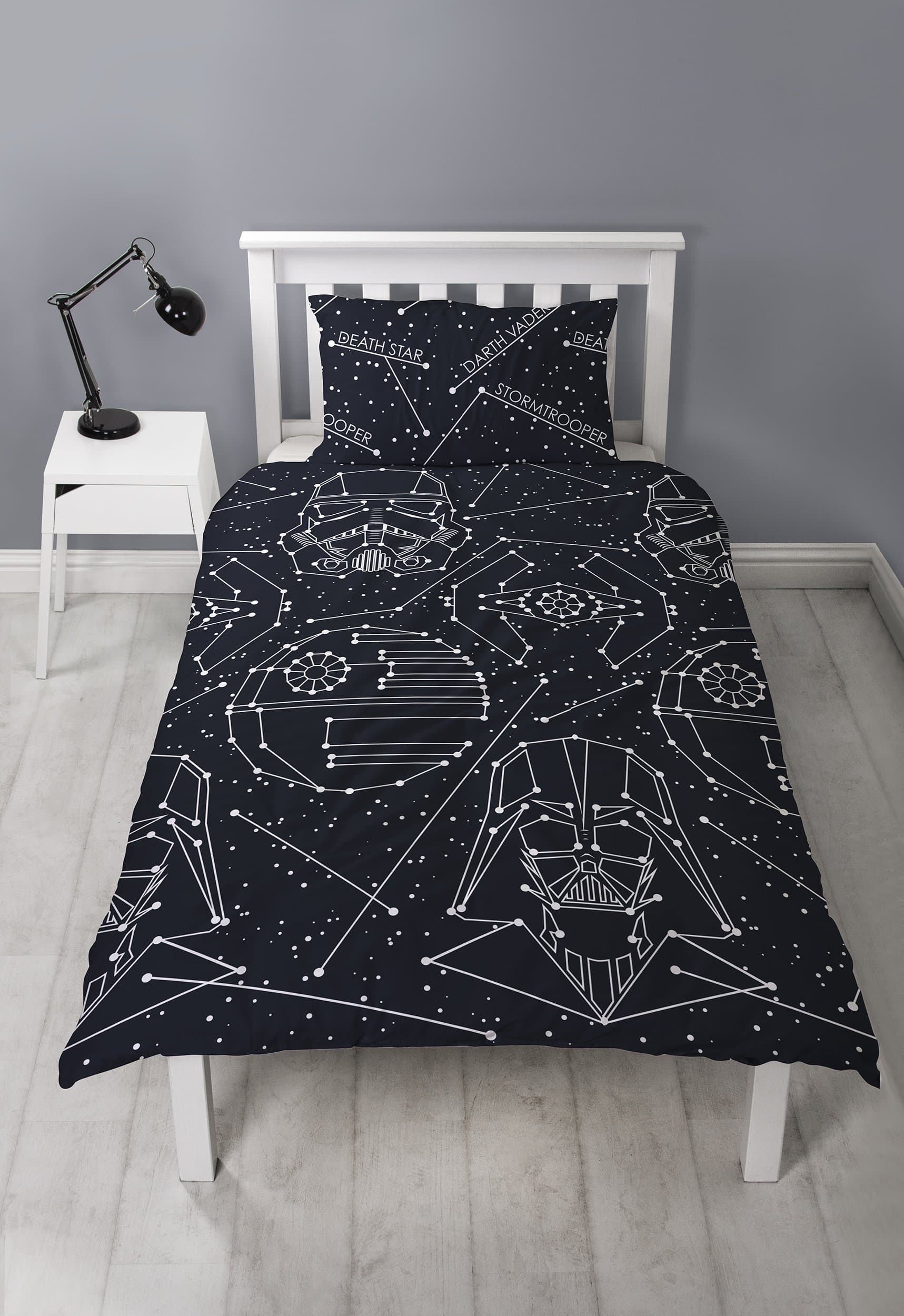Star Wars Stellar Single Duvet Cover | Darth Vader & Storm Trooper Reversible Two Sided Design | Kids Bedding Set Includes Matching Pillow Case