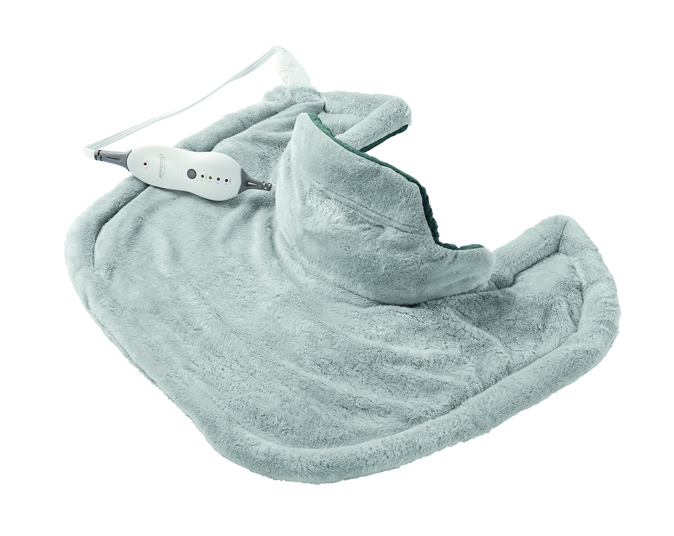 Sunbeam Heating Pad for Neck & Shoulder Pain Relief | Standard Size Renue, 4 Heat Settings with Auto Shutoff | Light Blue, 22 Inch x 19 Inch