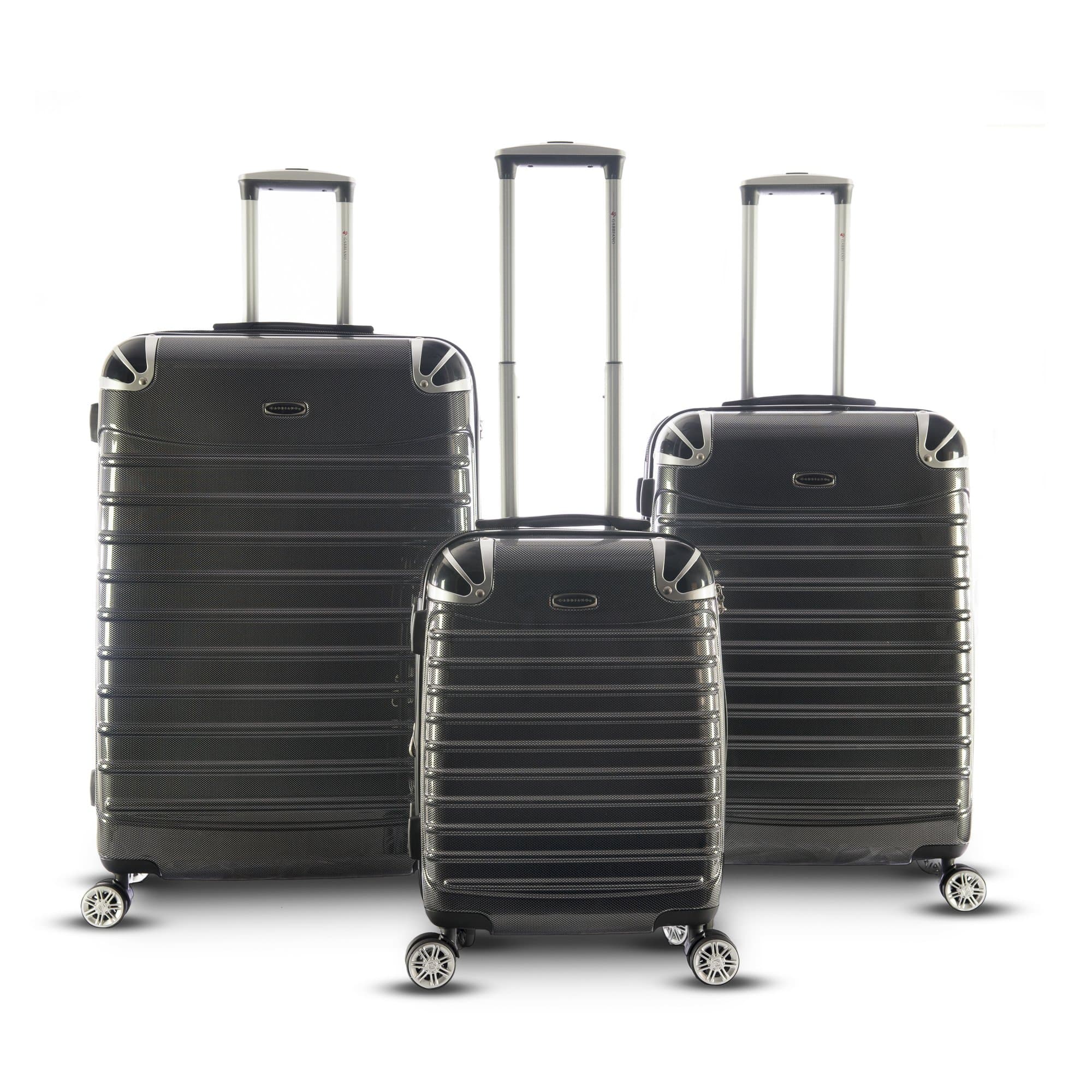 Gabbiano Vintage Collection 3 Piece Spinner Luggage Set (Black)