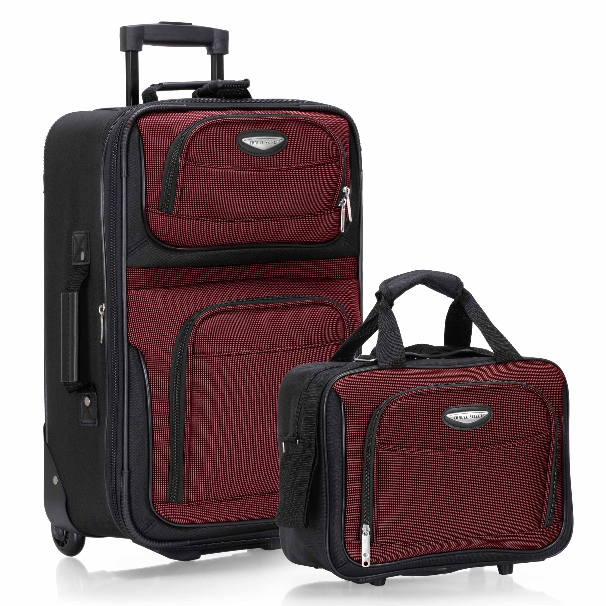 Travel Select Amsterdam Softside Expandable Luggage with Rolling Wheels, Red, 2-Piece Set (15/21)