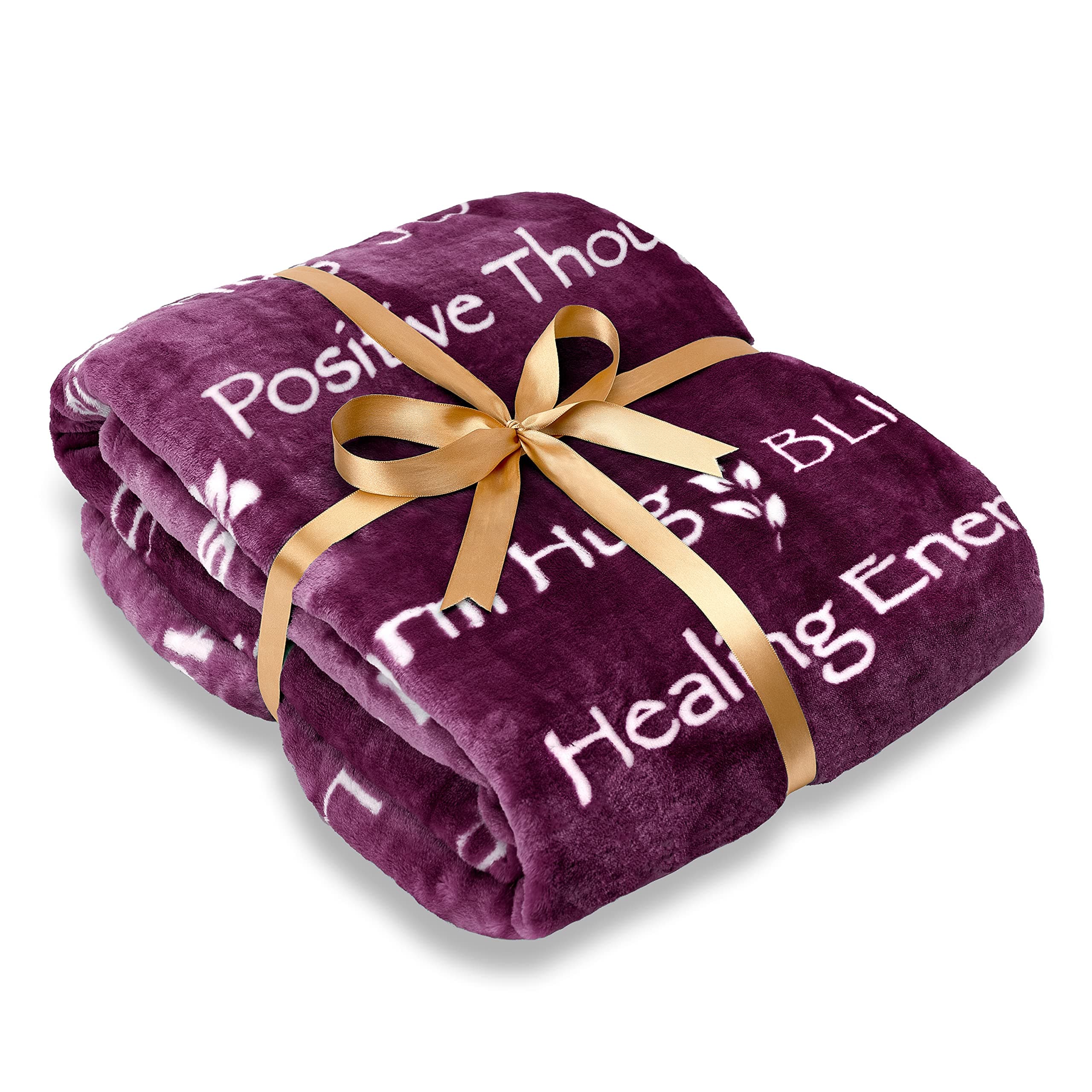 Chanasya Premium Healing Thoughts Sympathy Caring Gift Message Throw Blanket - Prayer Comfort Thoughtful Encouraging Soft Blanket for Health Women Men Best Friend Cancer Sick Chemo Get Well Gift
