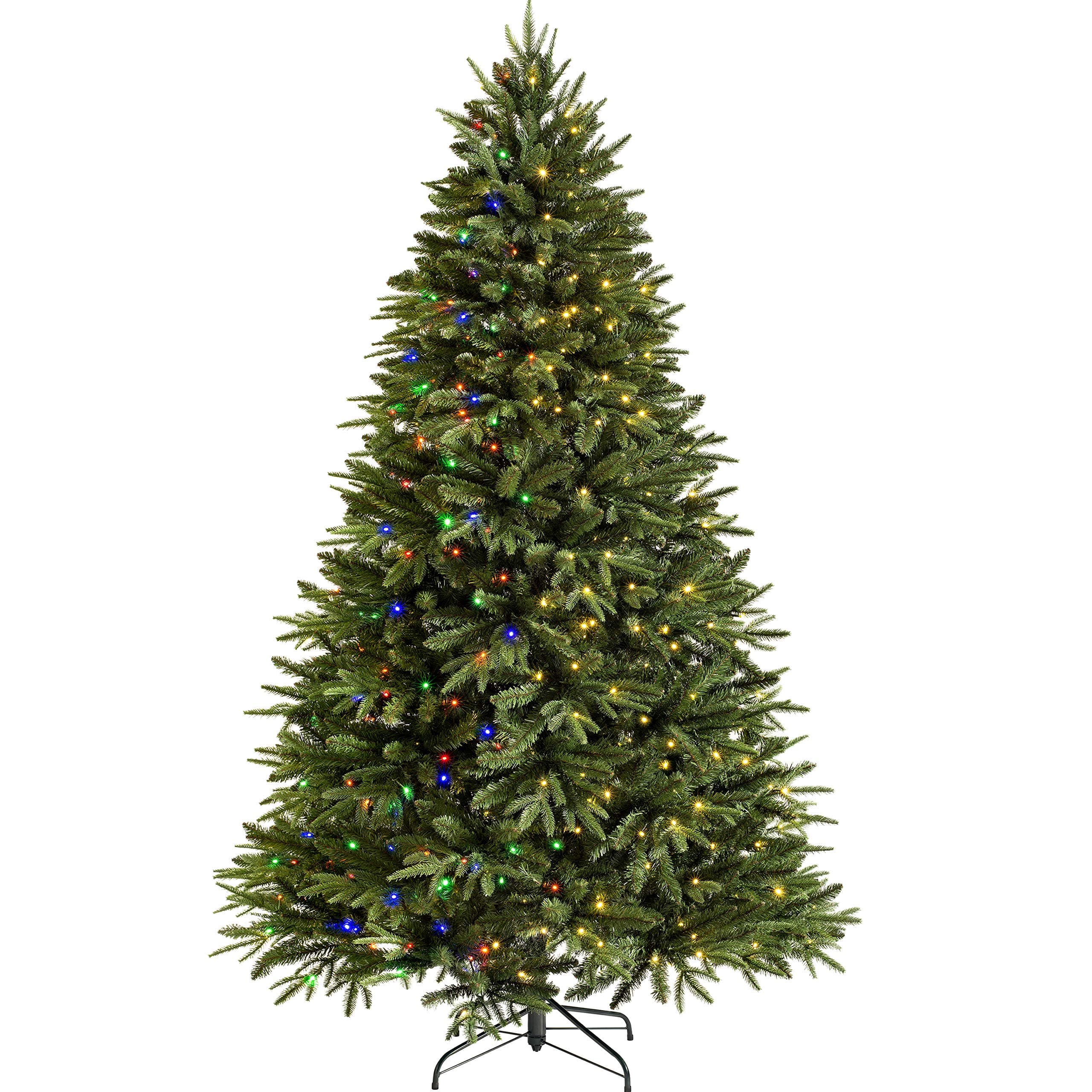 WeRChristmas Pre-Lit Grand Alaskan Fir Function Christmas Tree with 500 Multi Dual LED Lights, Green, 7 feet/2.1 m
