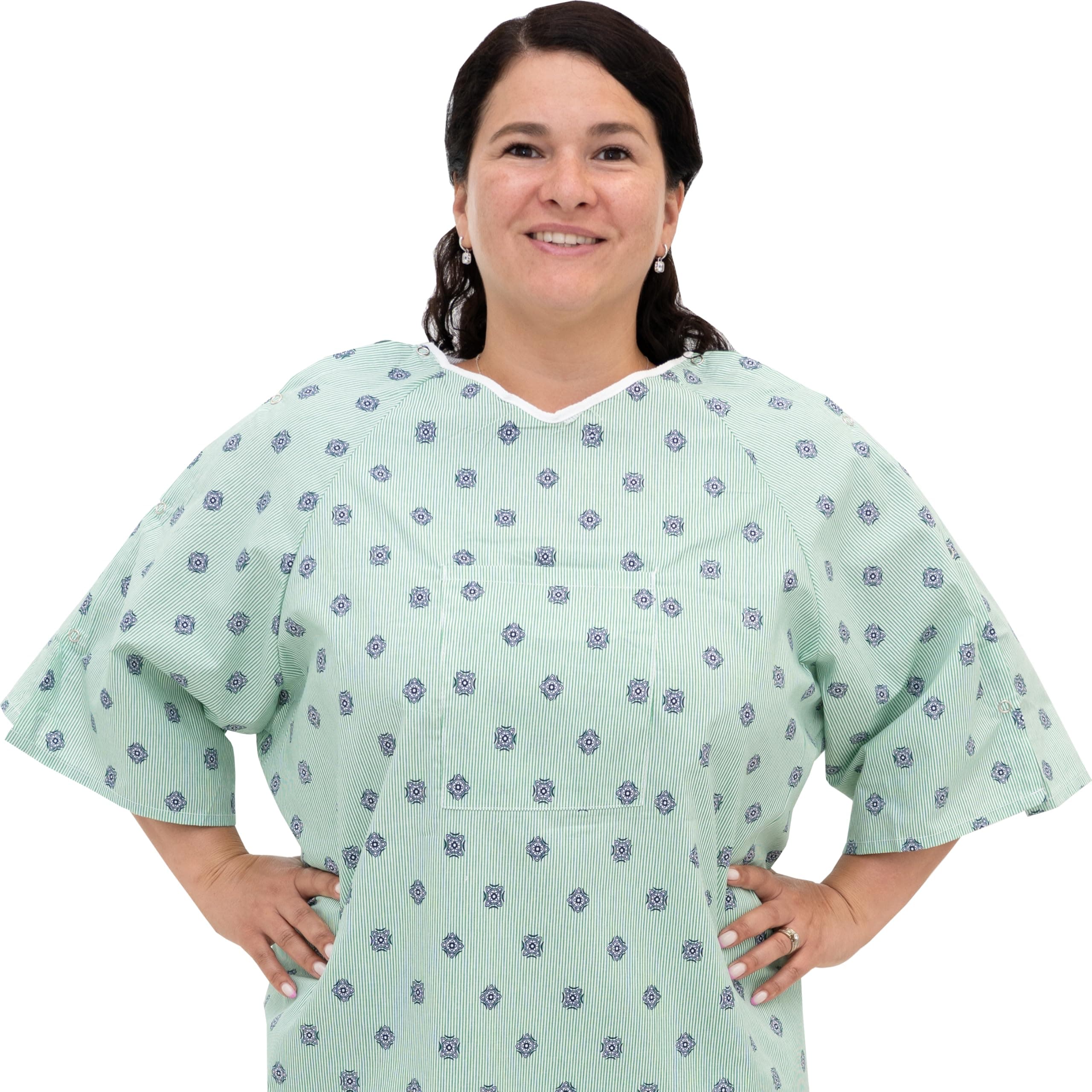 3 Pack - Hospital Gown IV Snap Sleeves - One Size Fits All (Large - 2XL) - Tie Back - Imperial Print