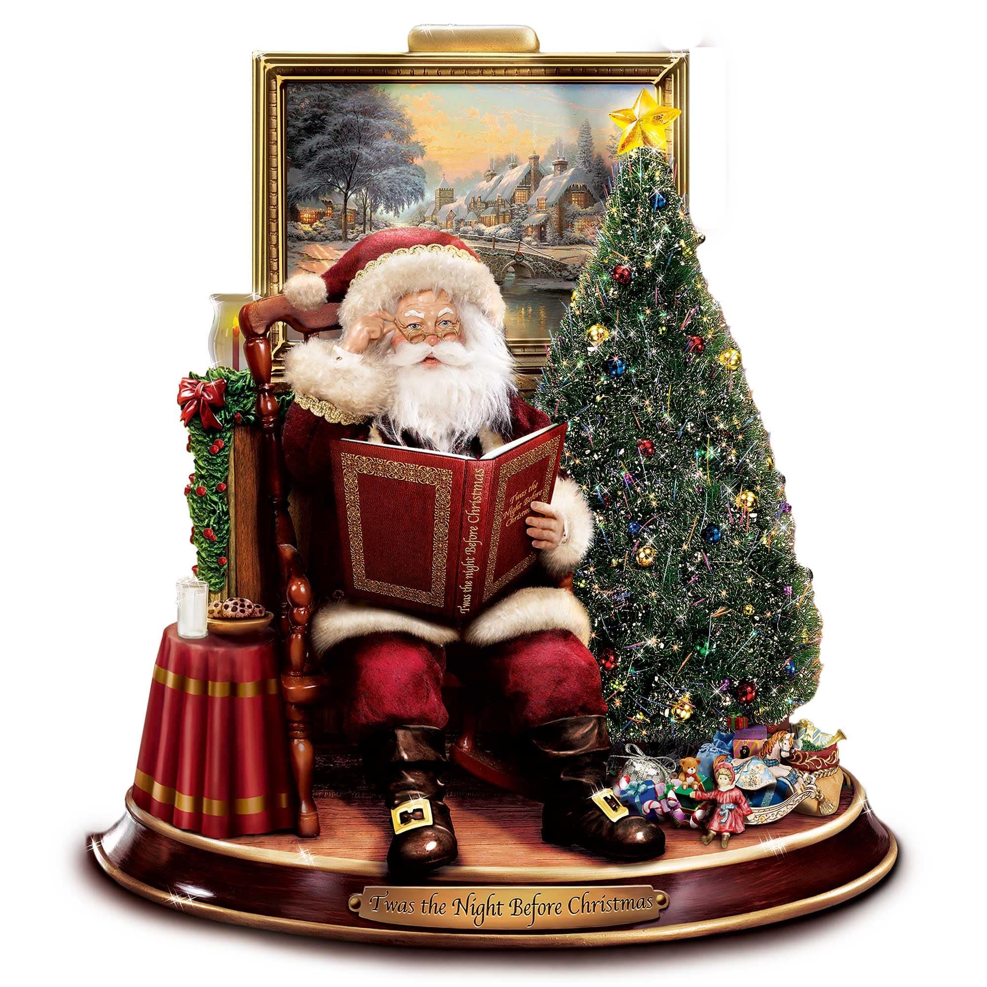 The Bradford Exchange Thomas Kinkade 'TWAS The Night Before Christmas' Talking, Illuminated Sculpture