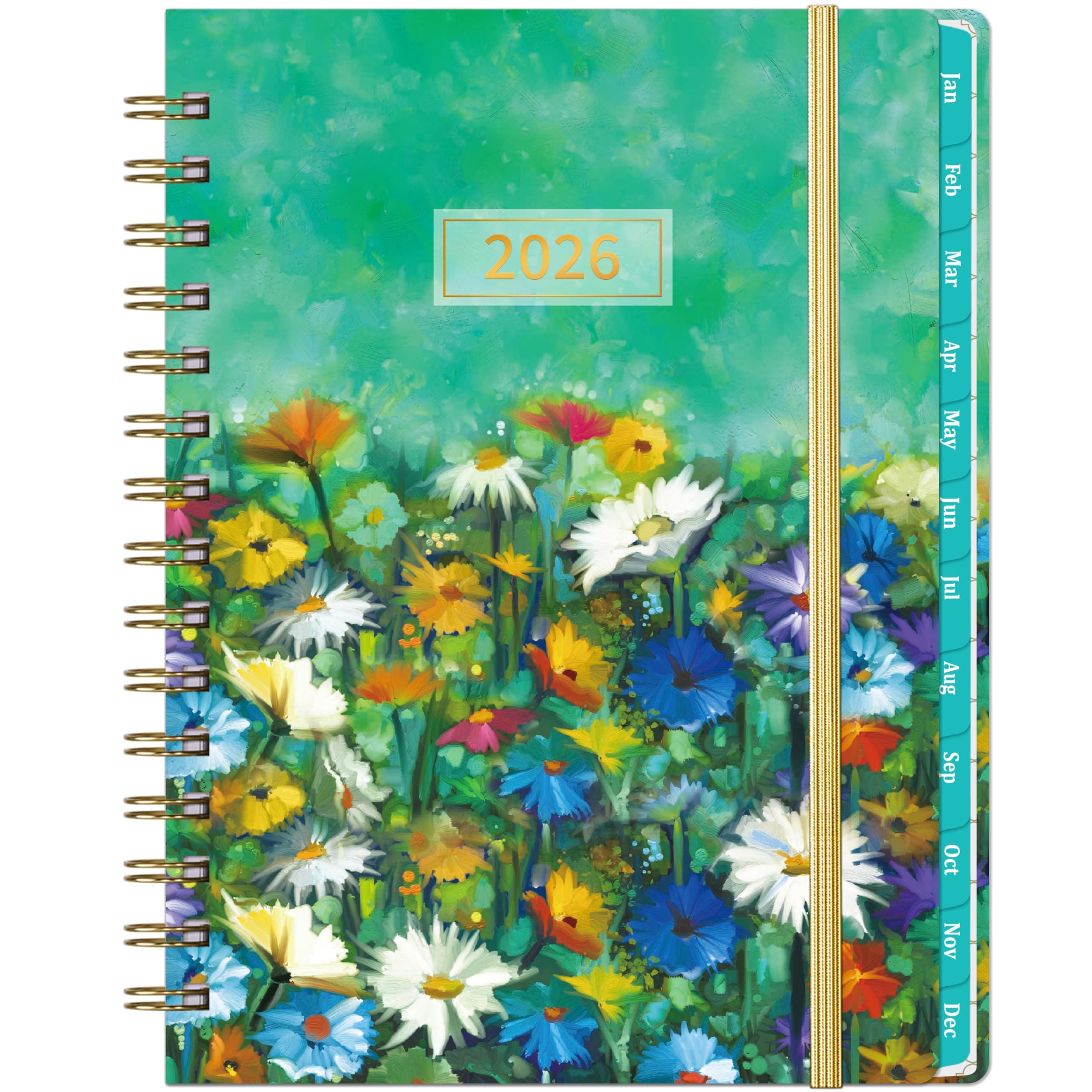 2026 Planner - Planner 2026 Weekly and Monthly, Jan 2026 - Dec 2026, 6.3’’ × 8.4’’, 12 Monthly Tabs, Hardcover, Elastic Closure, Inner Pocket