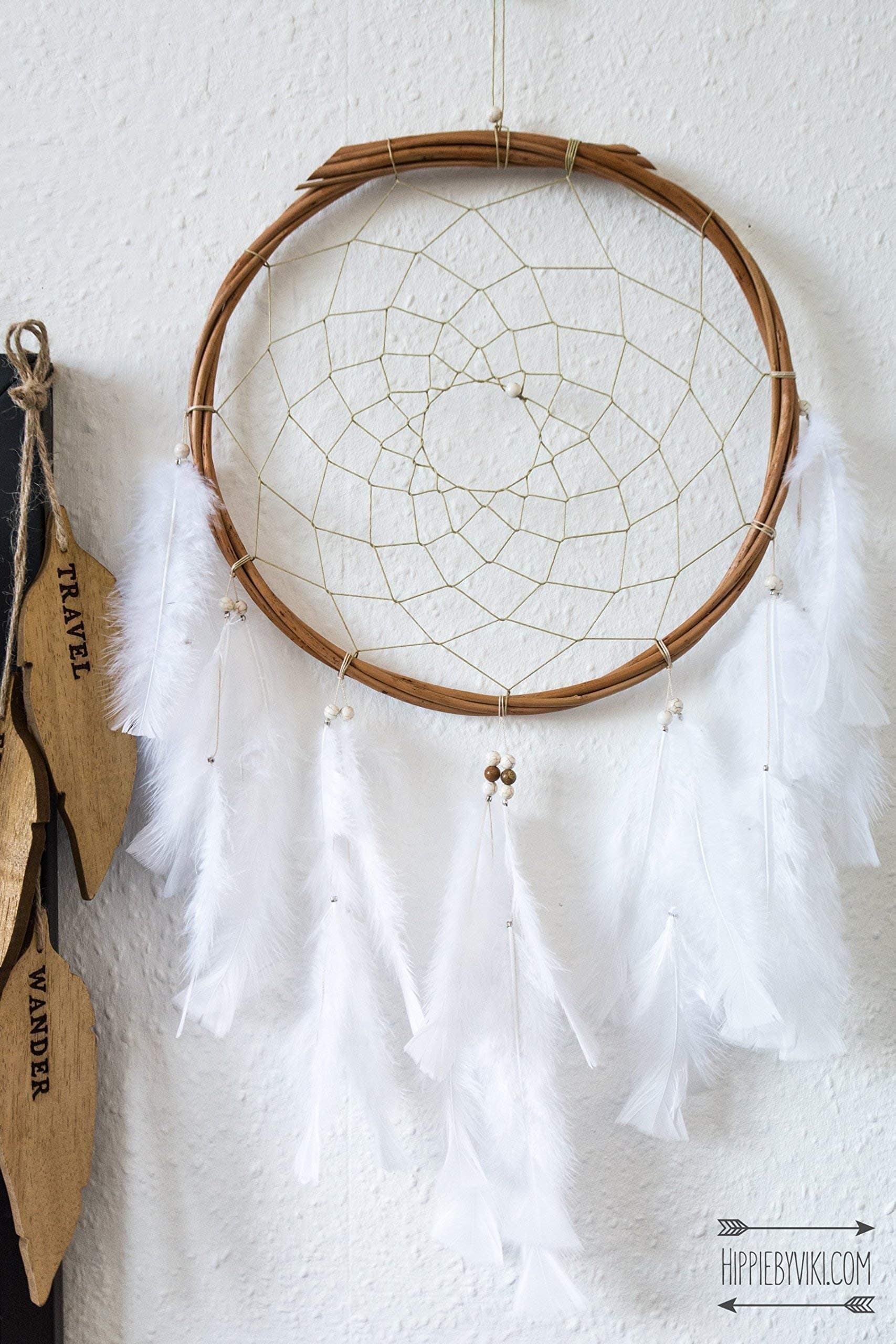 White Wall Hanging White Dream Catcher - 12" / 30CM Diameter White Dreamcatcher Bohemian Dream Catcher Nursery Wall Hanging Boho Decor Wedding Decor