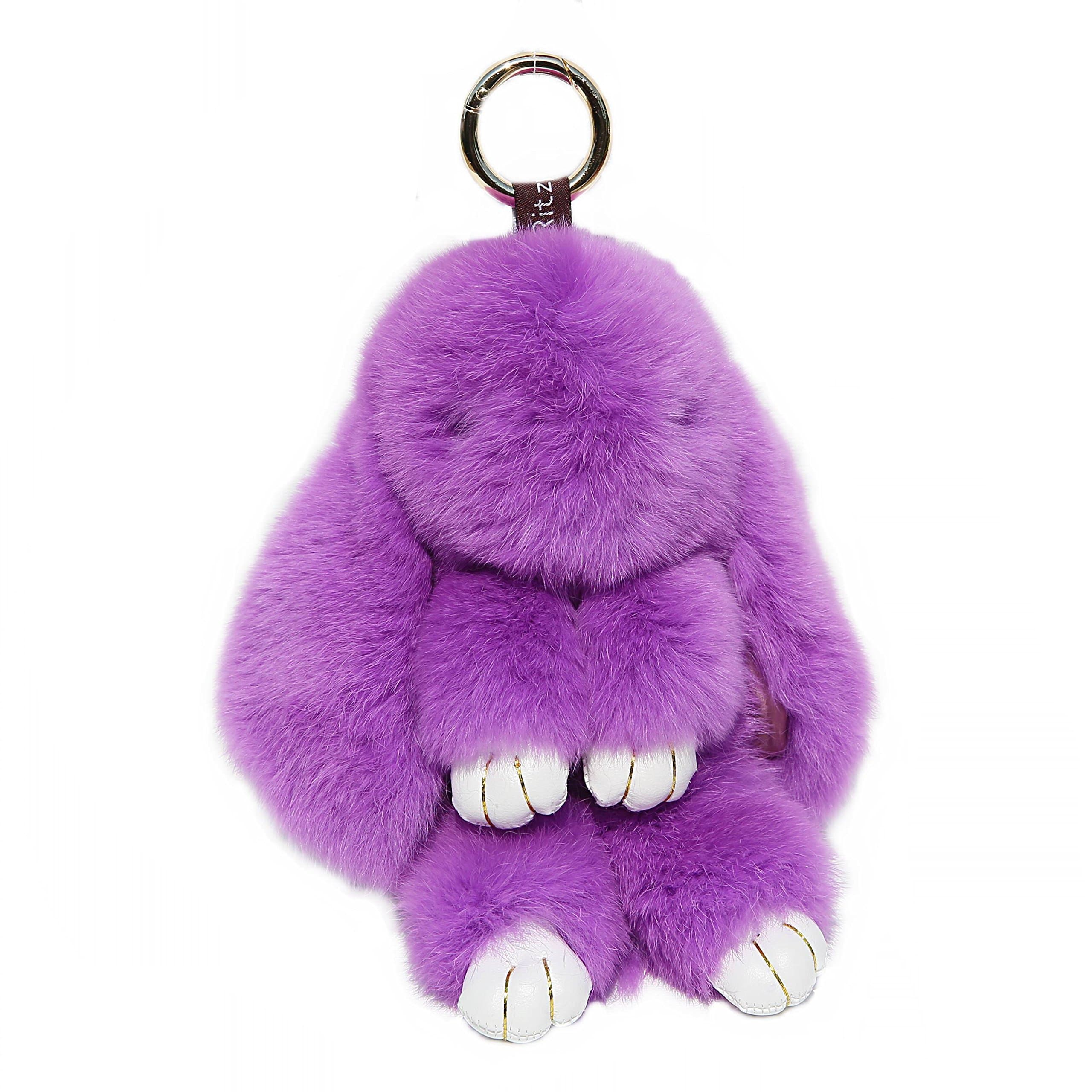 Handmade Rex Rabbit Fur Bunny Keychain GiftBox