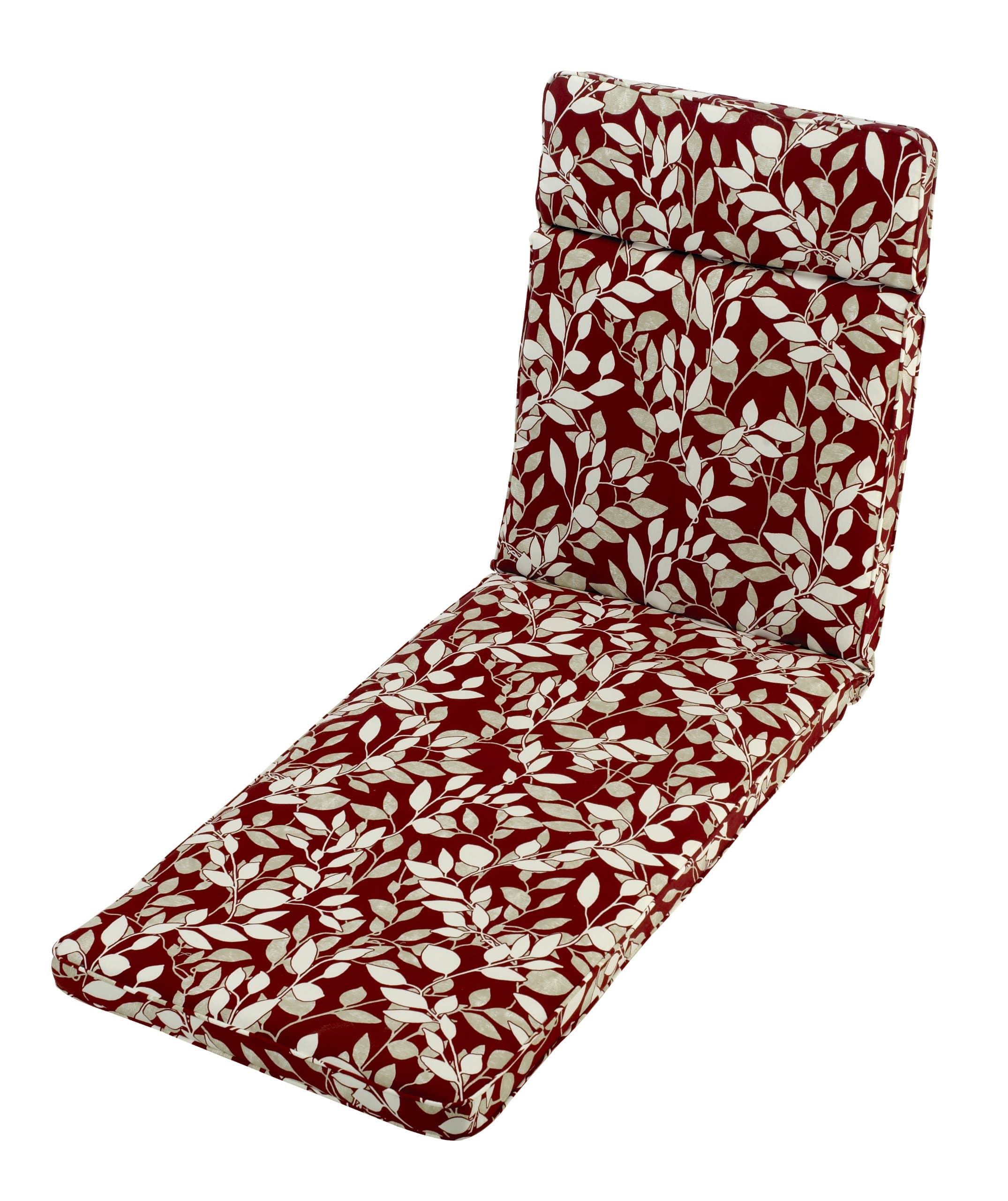 Mixed Materials Marbella Leaf Sun Lounger Cushion - Red