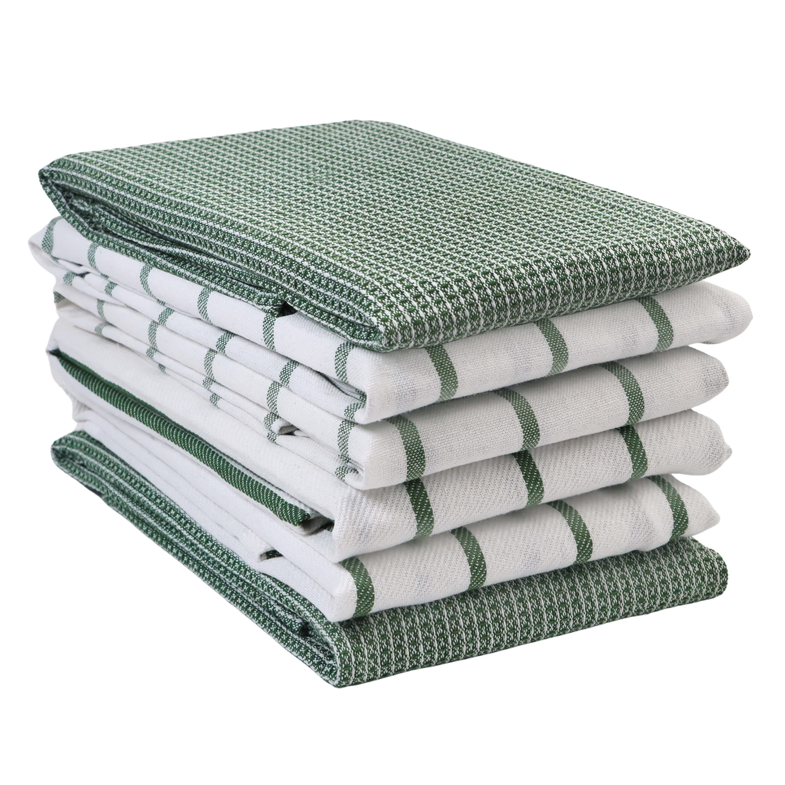 LANE LINEN Kitchen Towels Set - Pack of 12 Cotton Dish Towels for Drying Dishes, 18”x 28”, Premium Hand Towels, Tea Towel, Quick Drying Kitchen Towel Set - Olive