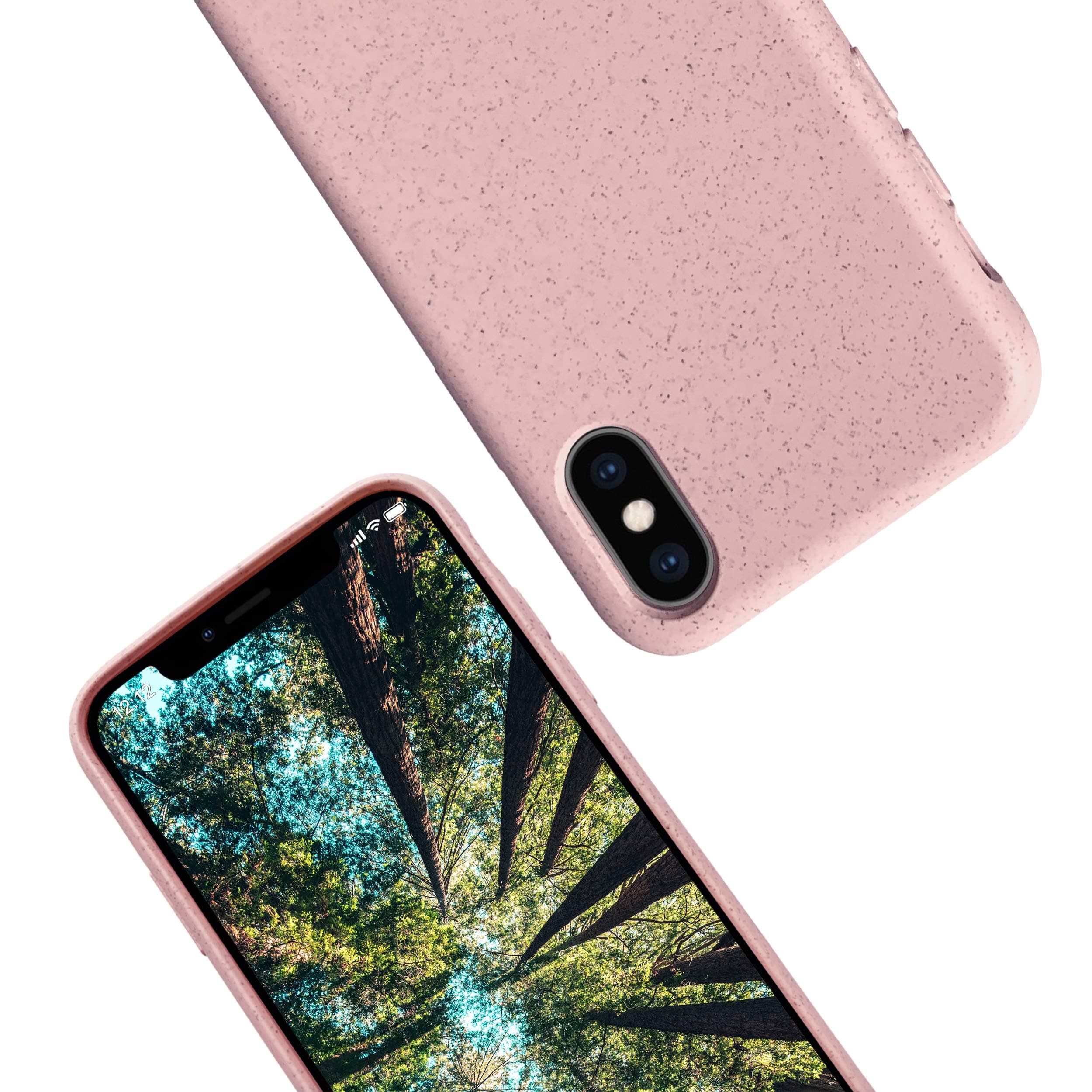 eplanita Eco Mobile Phone Case Compatible with iPhone X/XS, Plant Fibre, Drop Protection Cover, Durable and Sustainable (for iPhone XS/X, Pink)