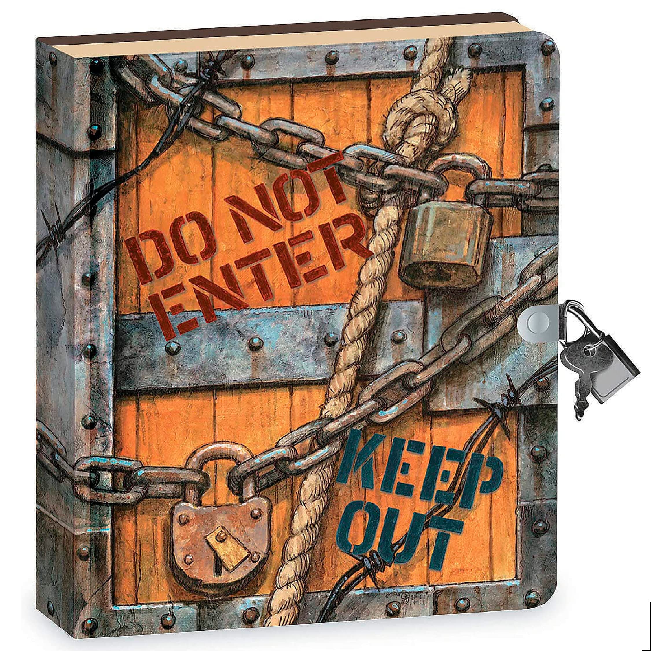 Keep Out 6.25" Lock and Key, Lined Page Diary for Kids