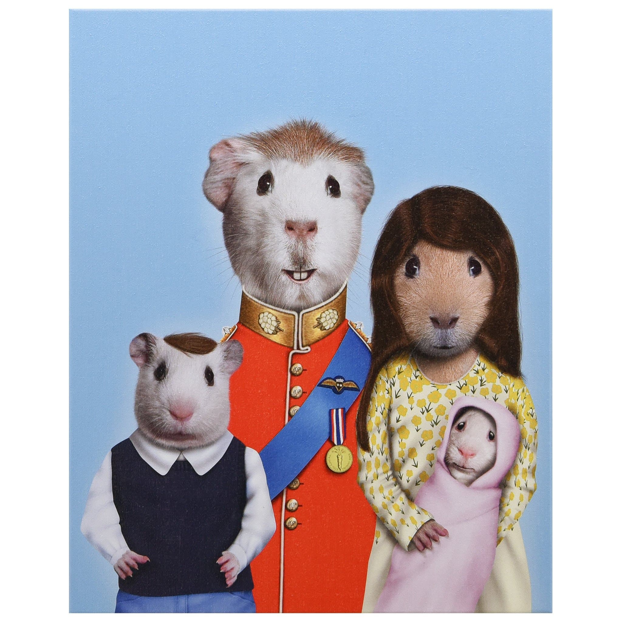 Empire Art Direct Pets Rock Royal Guinea Pigs Graphic Wrapped Animal Canvas Wall Art, 20" x 16" x 2", Ready to Hang