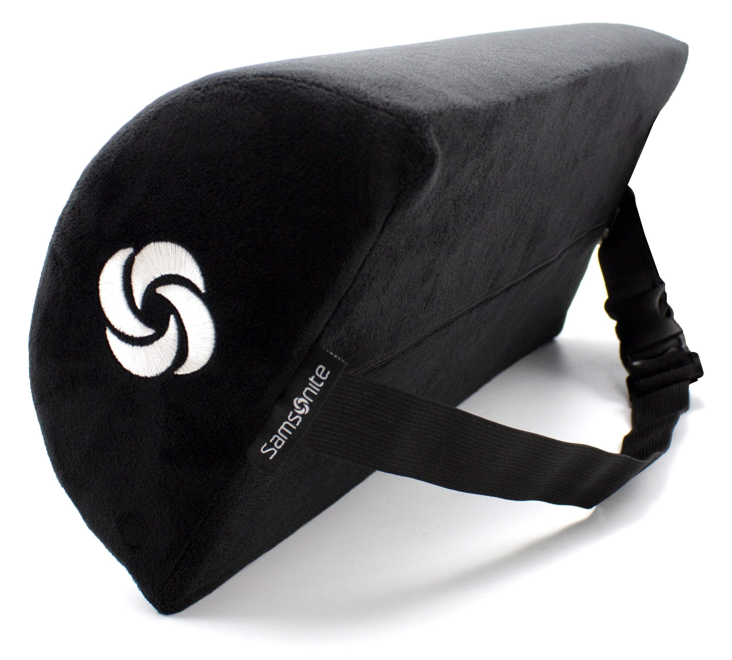 Samsonite - Half Moon Lumbar Support Pillow, Elevates Comfort, 100% Pure Memory Foam, Fits Most Seats