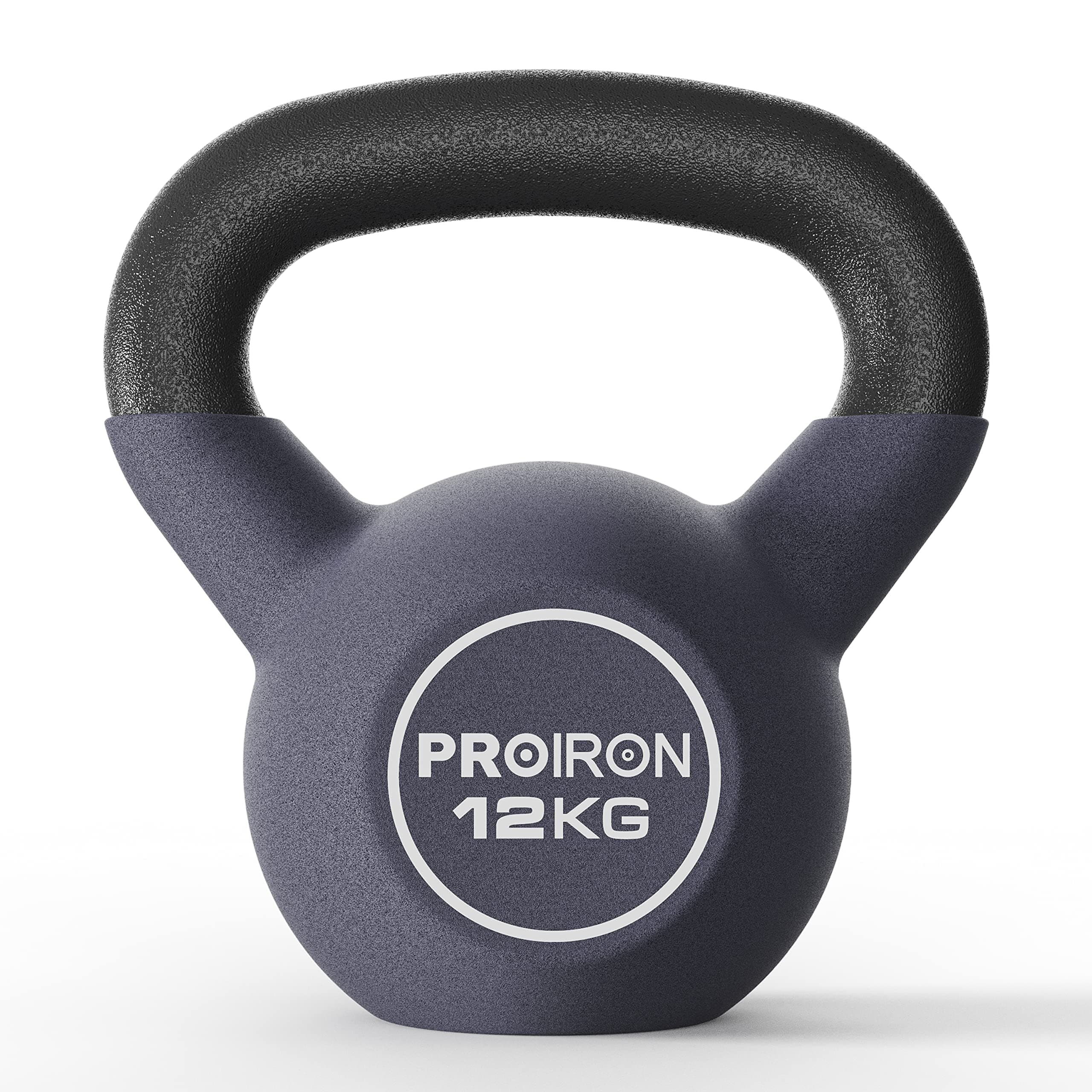 PROIRON Neoprene Coated Kettlebell Weights Solid Cast Iron Kettlebell, Strength Training Kettlebells for Weightlifting, Conditioning, Strength & Core Training - 12KG