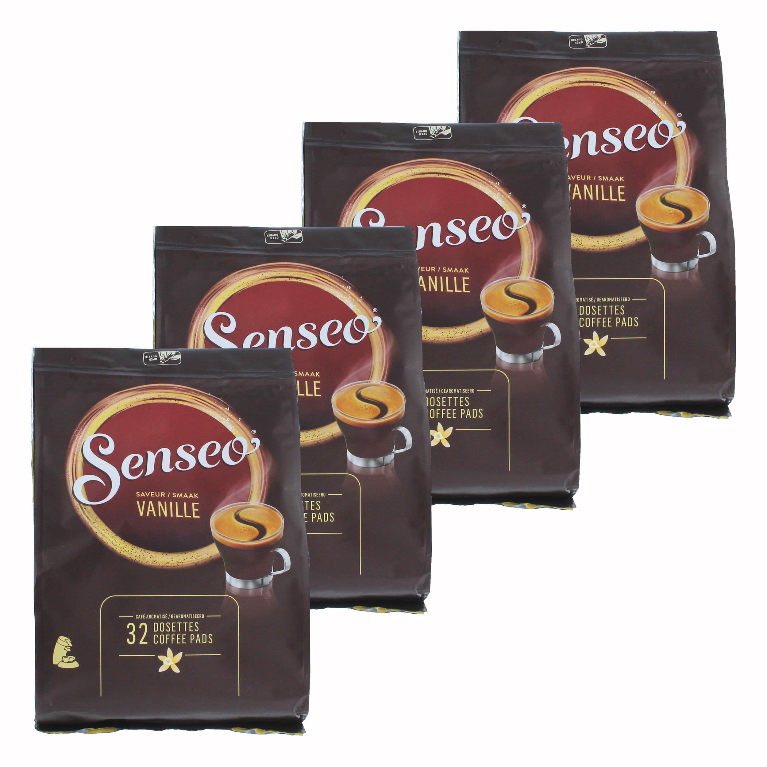 4 x Douwe Egberts Senseo Vanilla Coffee Pods 32 Pads (128 Pods In Total)