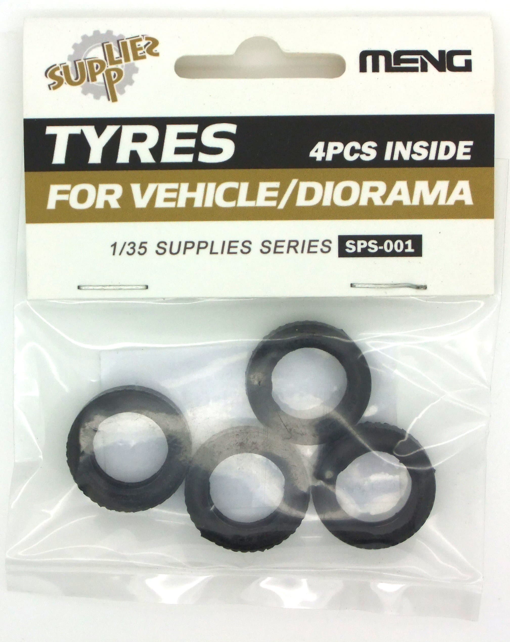 Meng Models Vehicle Rubber Tire, Set of 4, 1/35 Scale