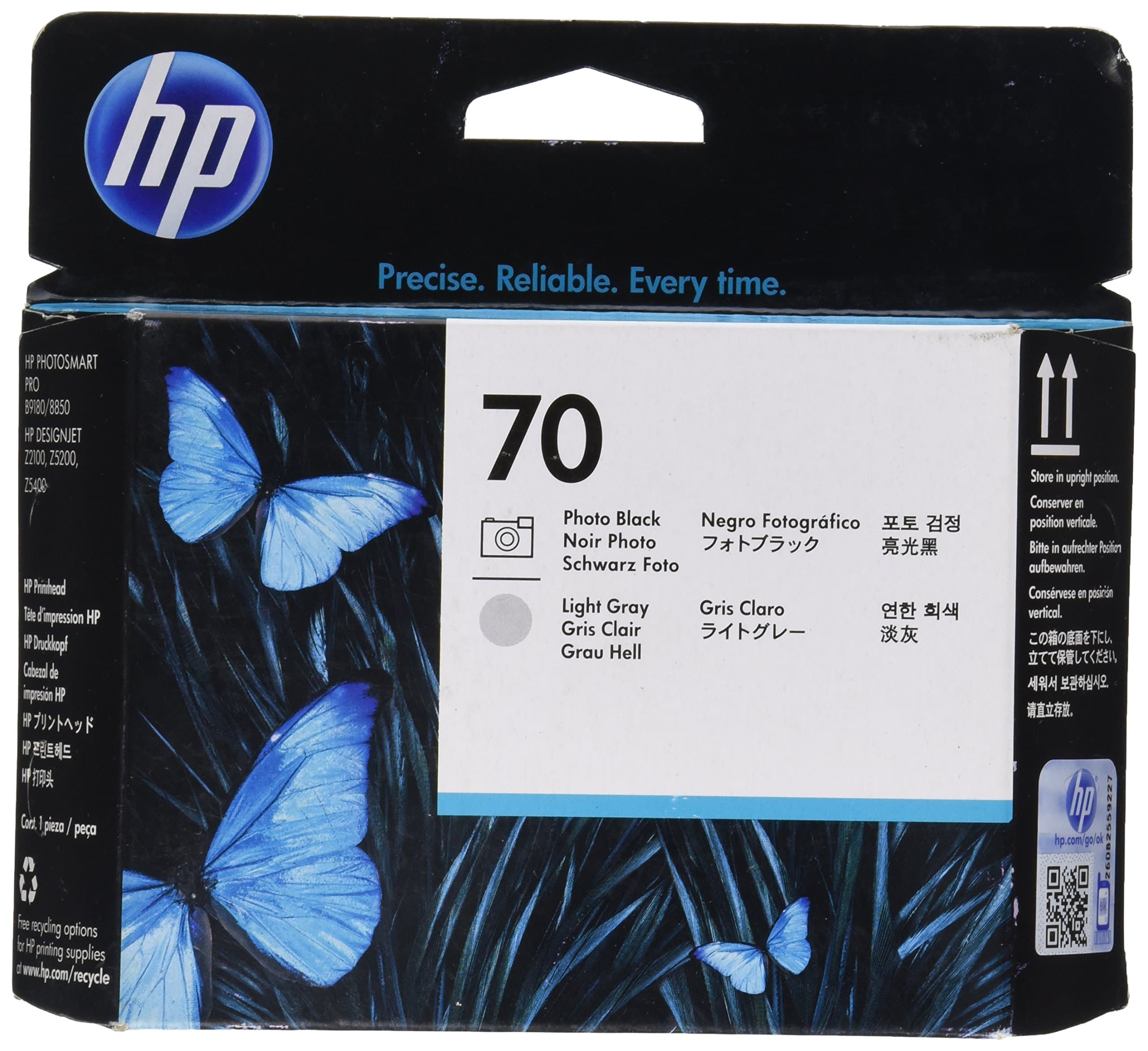 HP 70 Photo Printheads for Photosmart Pro B9180 Printers, Black and Light Gray
