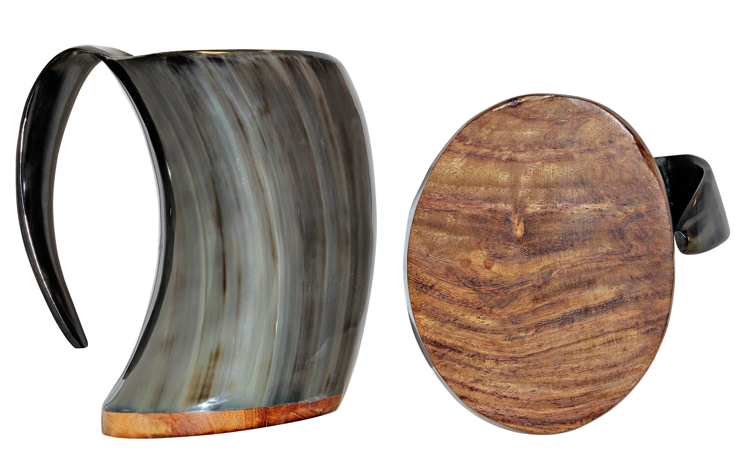 Royal Drinking Horn Series Viking Cup Drinking Horn Tankard with Premium Cork Bottom - Authentic Medieval Inspired Mug (1 Viking Mug)