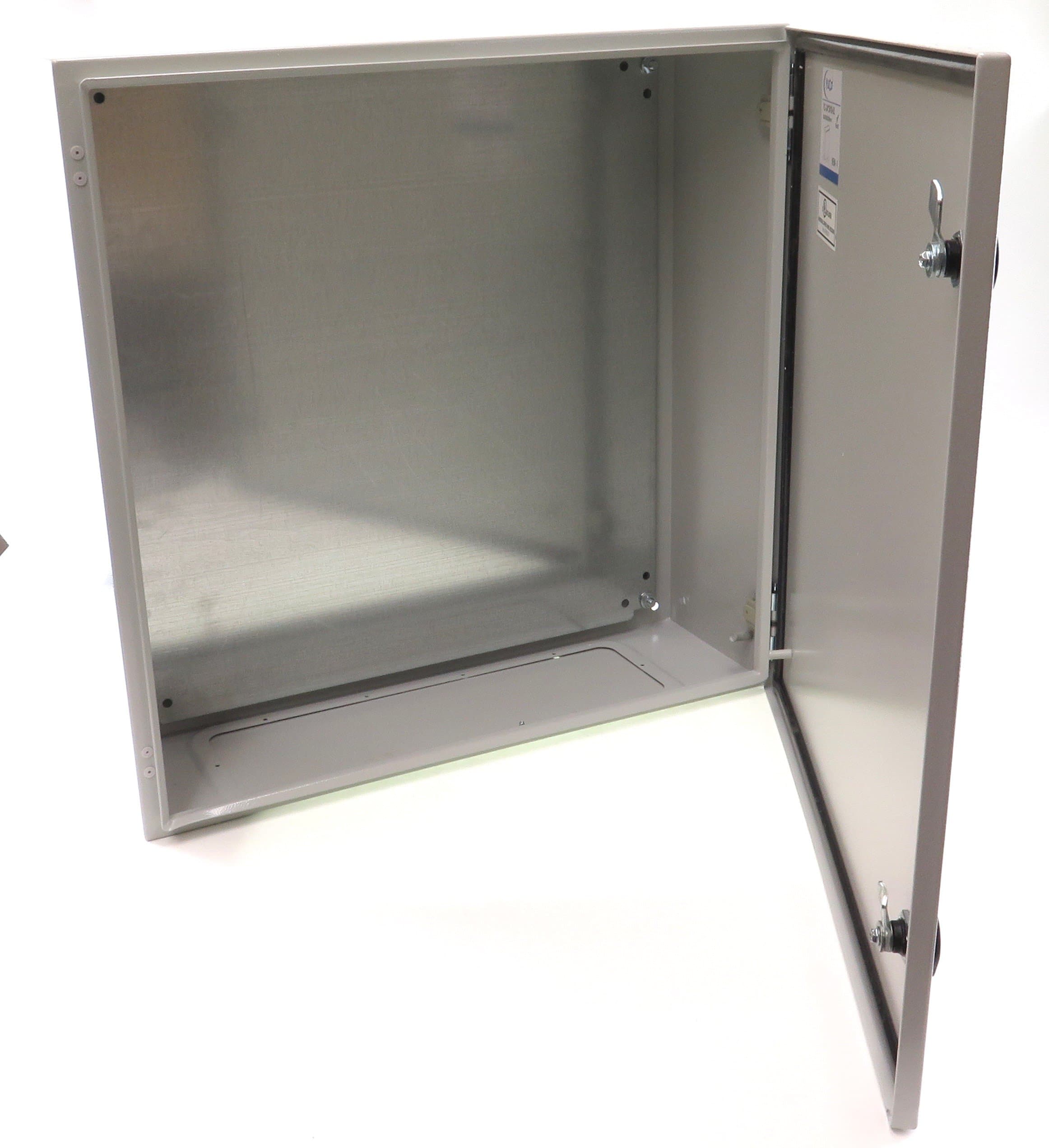 Yuco YC-24X24X10-UL-FE Fully Enclosed (No Gland Plate) IP66 Enclosure, UL Certified, Nema 4, 16 Gauge, Single Door Hinge Cover, Wall-Mount, Backplate (24 x 24 x 10)