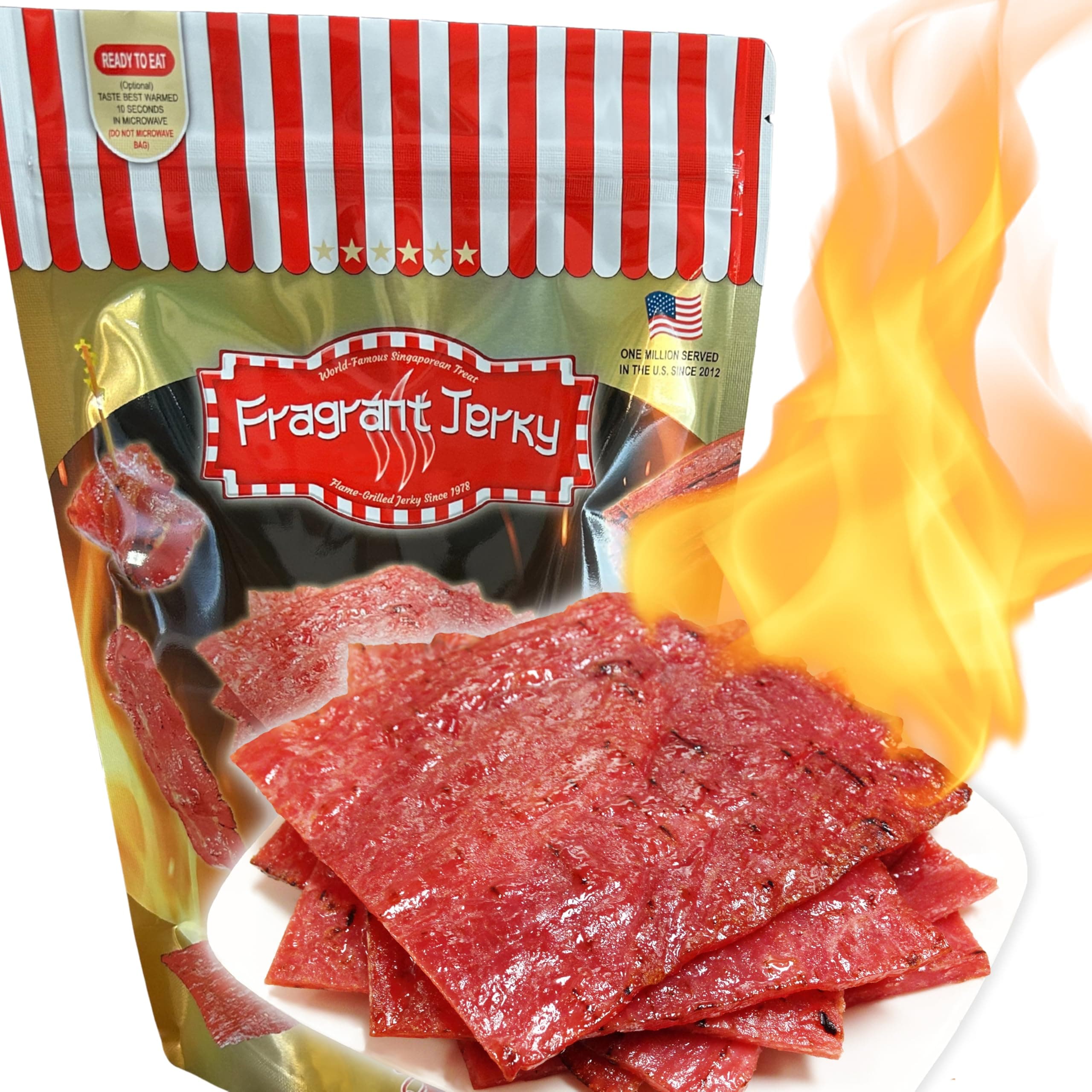 Singapore Street Food, Fire-Grilled Pork Jerky (Original Flavor 12oz) *Fresh Grilled to Order *Shipped the Same Day *L.A. Times "Handmade Gift" Winner