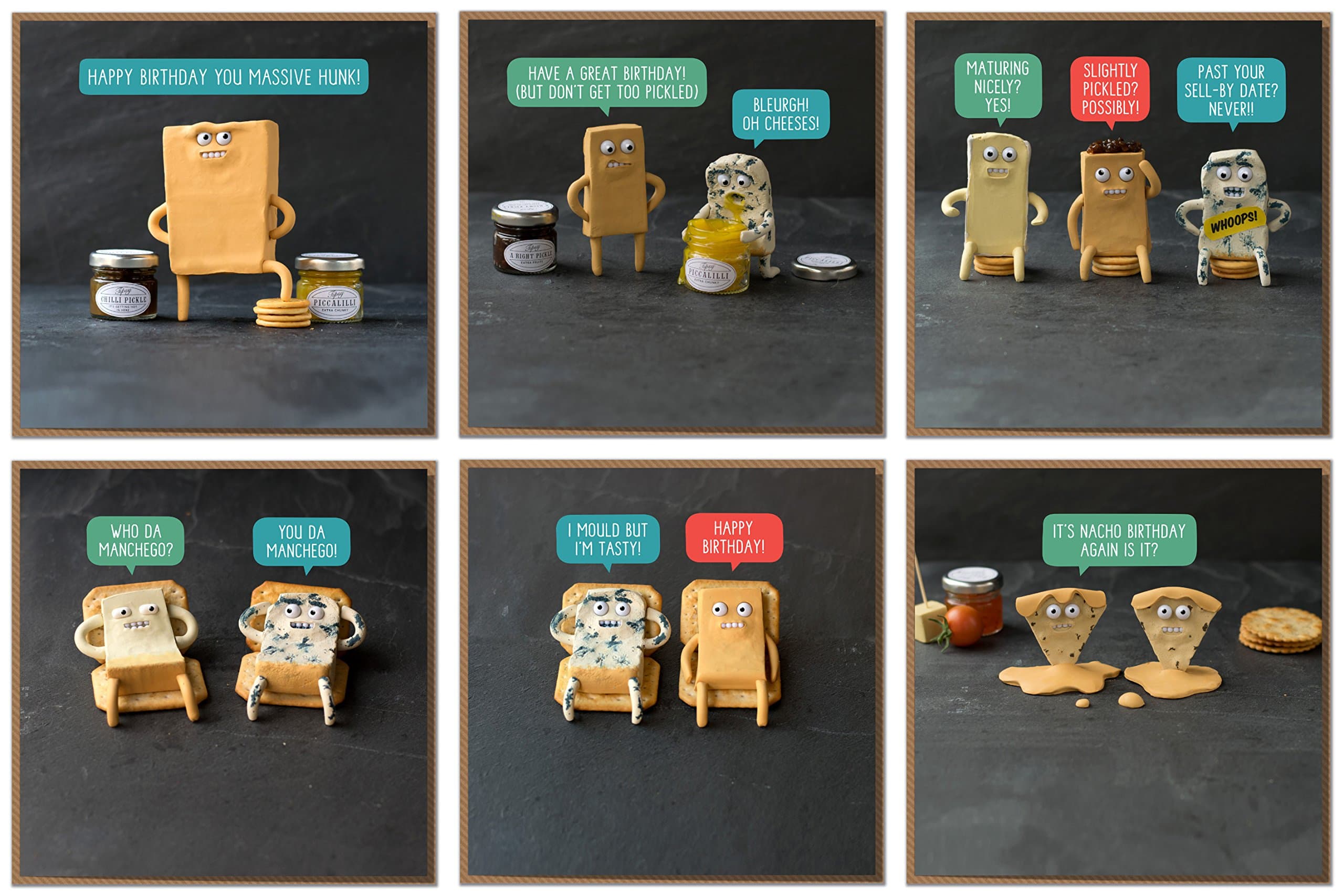 Six Cheesy Birthday Cards - Fantastic Value Card Pack