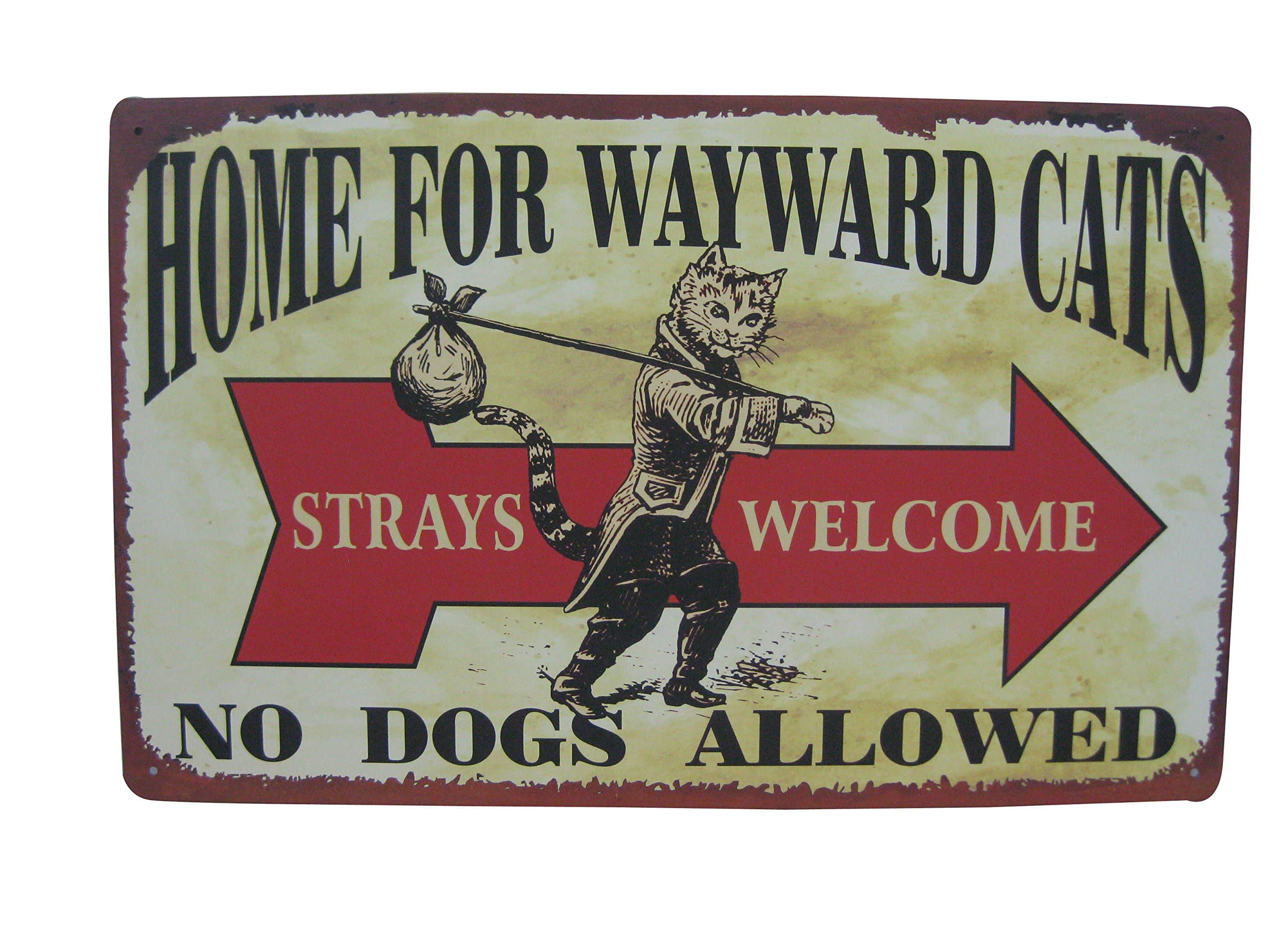 Dog and Cat Tin Signs (Wayward Cats)