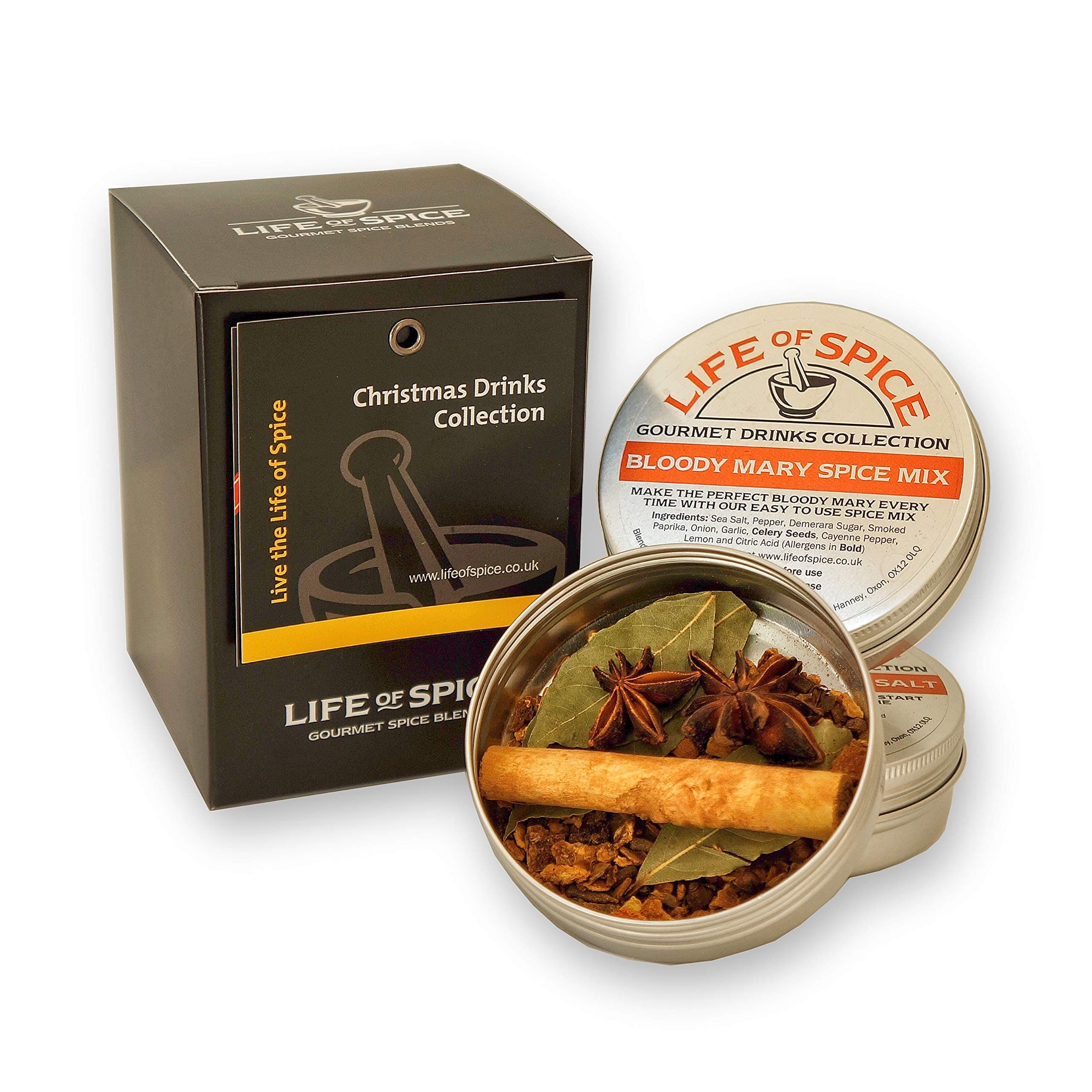 Christmas Drinks Collection - Spices for Xmas Drinks - 3 Great Flavours in Individual tins - (133g)