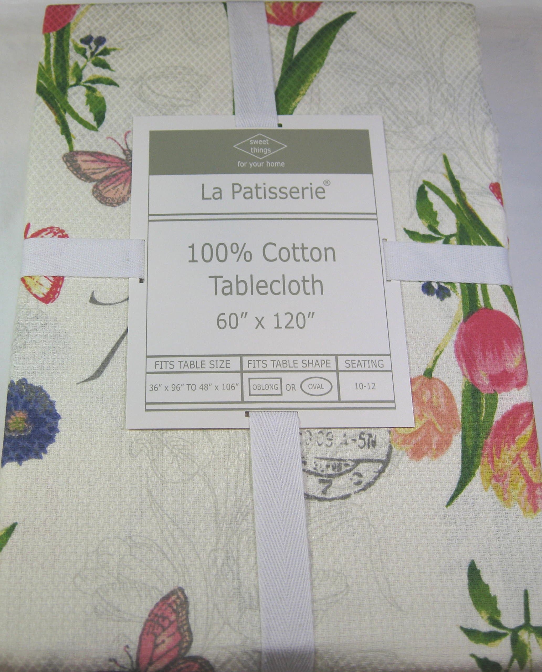 Spring Floral Tablecloth 100% Cotton 60 x 120 Oblong or Oval